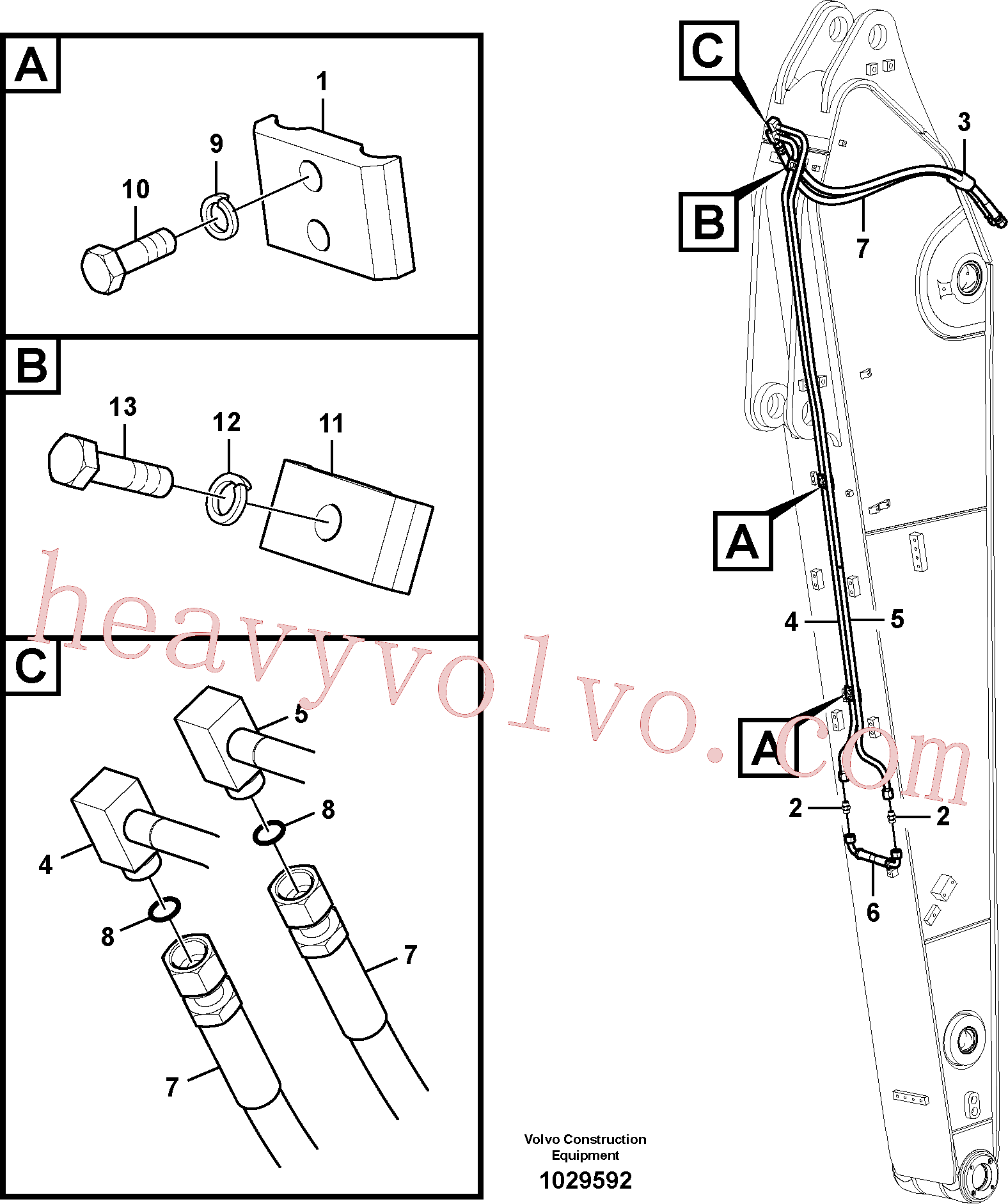 VOE14539709 Pipe for Volvo Excavator Parts