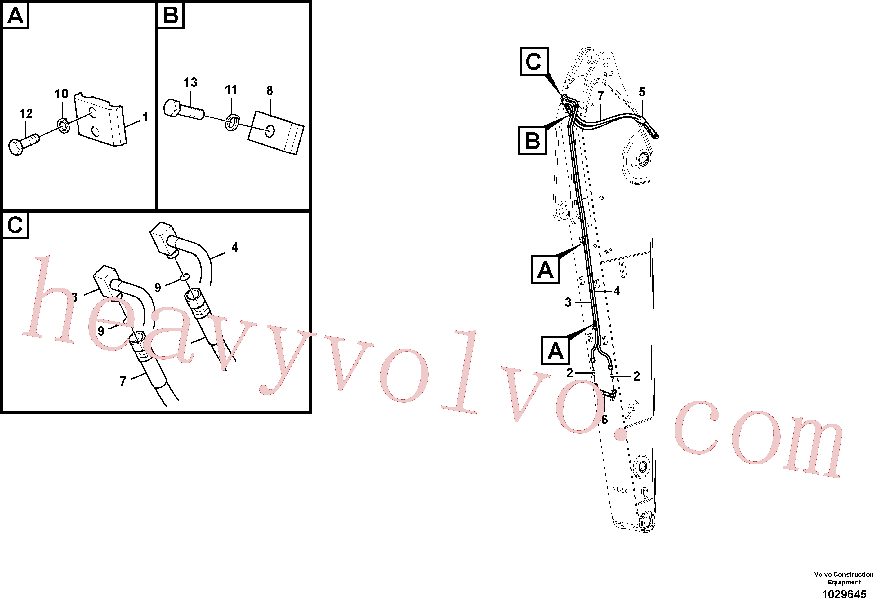 Volvo excavator part VOE14557509 Pipe for sale