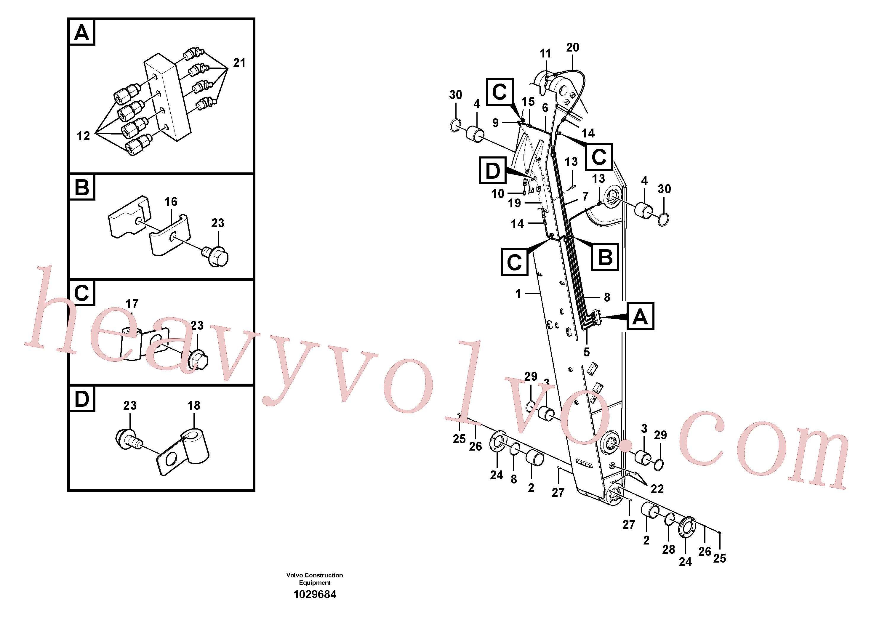 Volvo excavator part VOE14550556 Pipe for sale