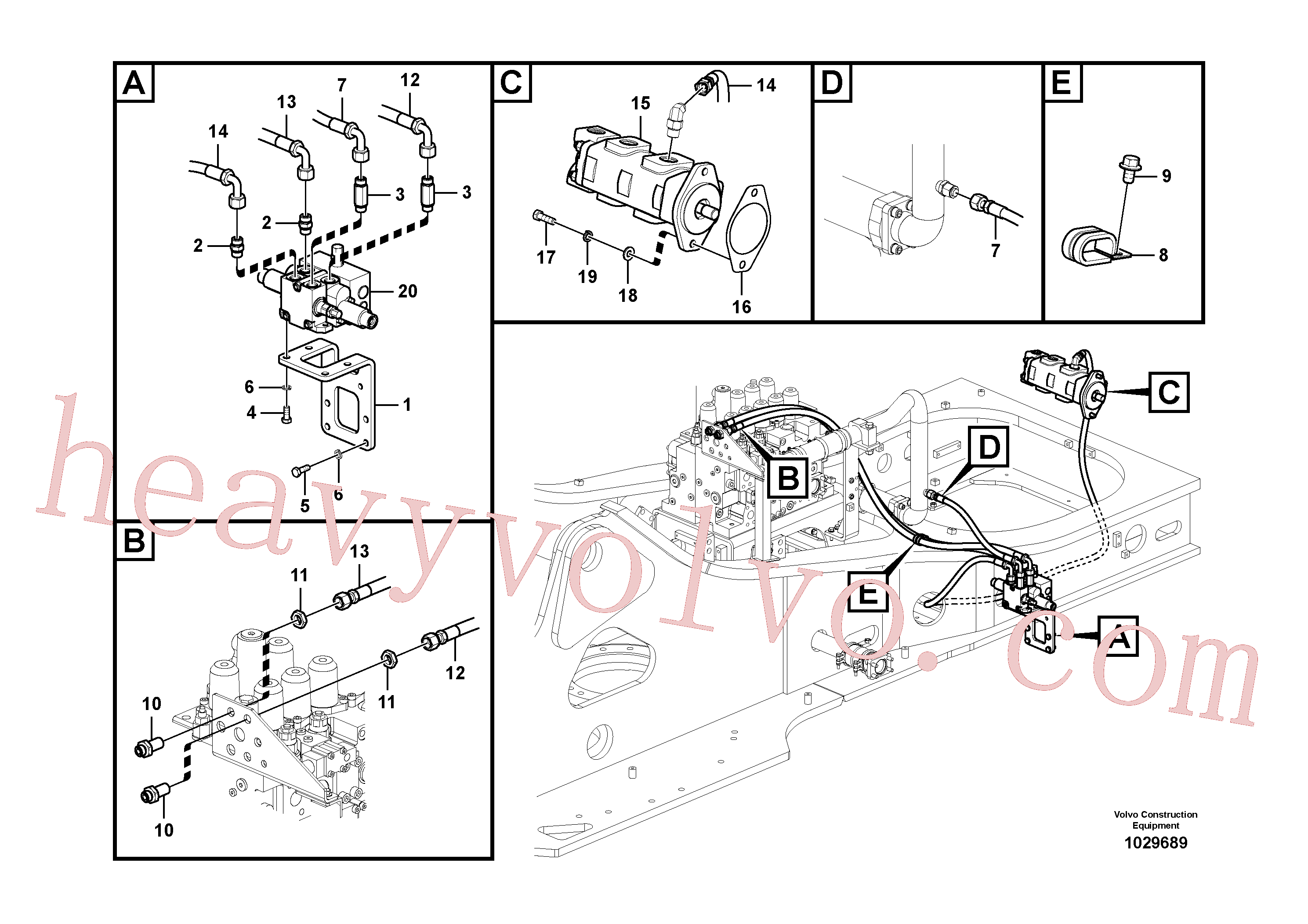 Volvo excavator part VOE936835 Hose assembly for sale