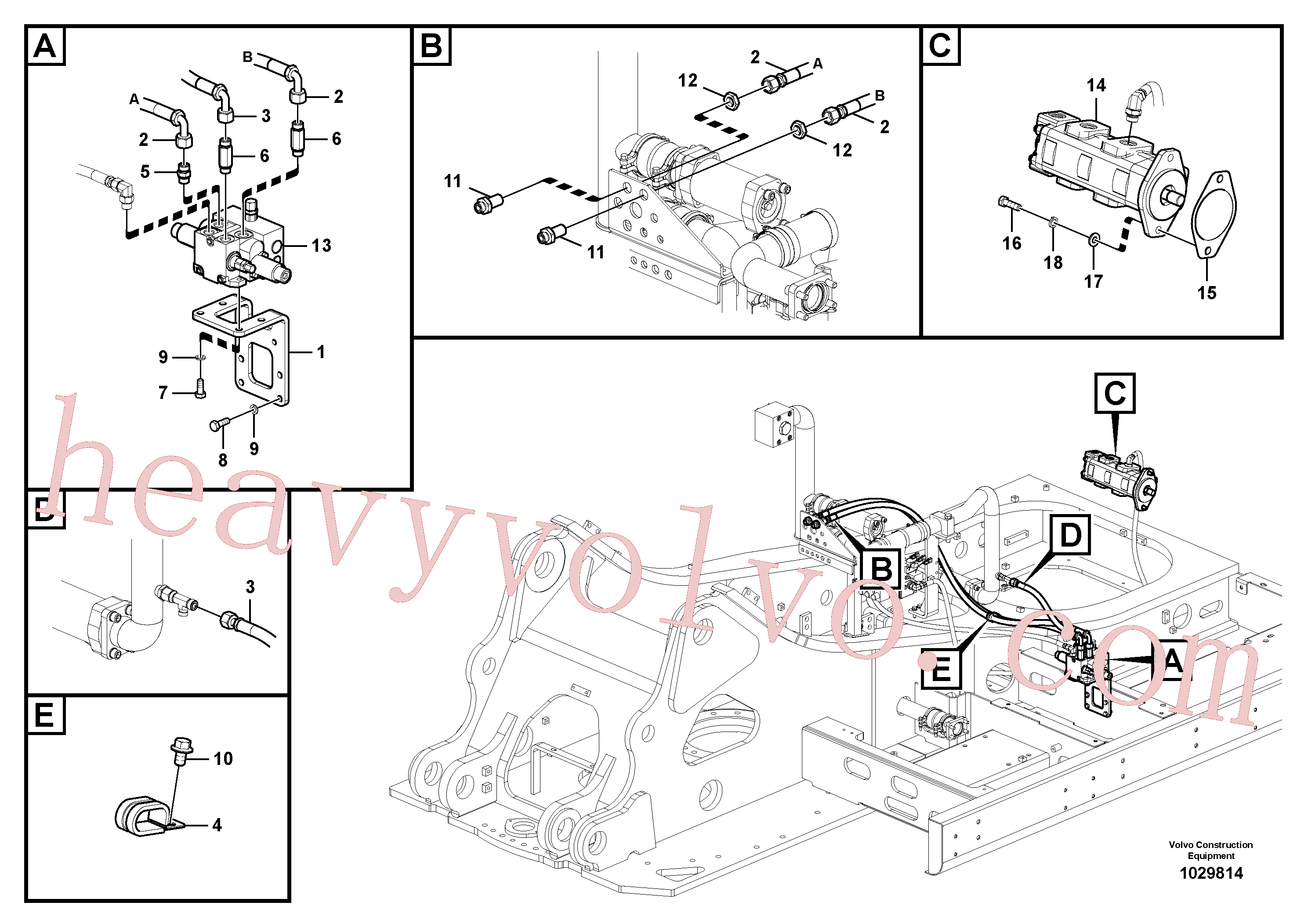 Volvo excavator part VOE936835 Hose assembly for sale