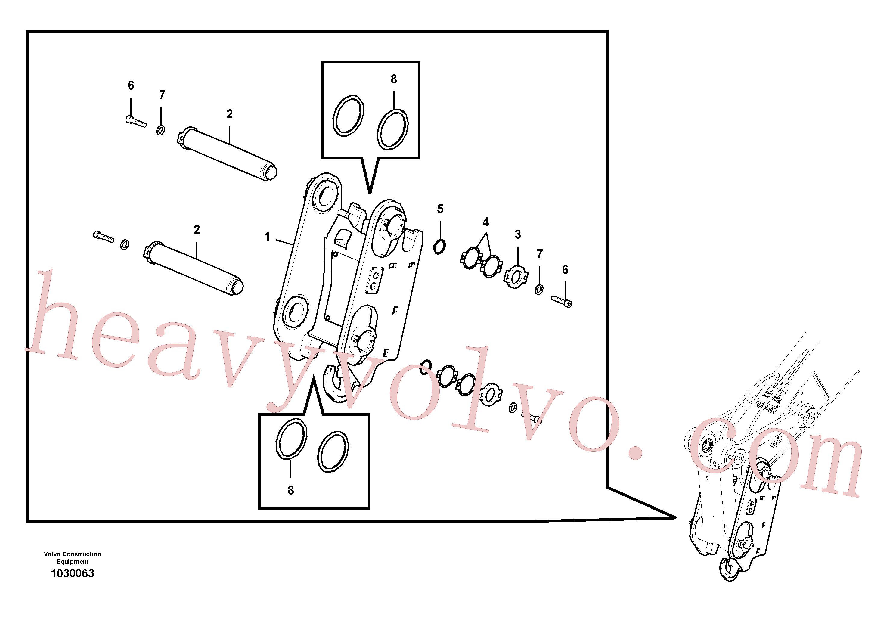 Volvo excavator part VOE14626909 Pin for sale