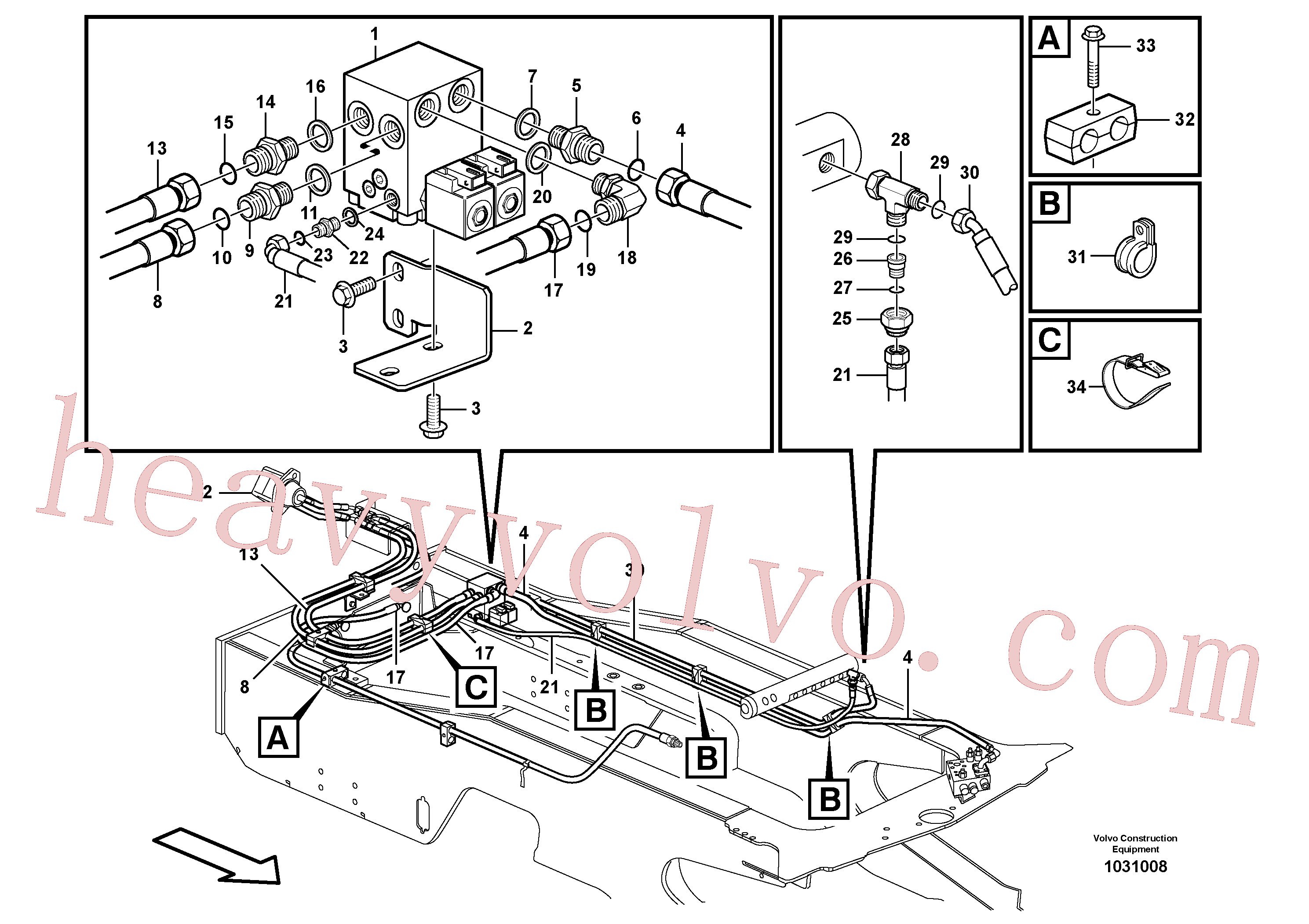 China Made VOE936148 Nipple parts for Volvo Excavator