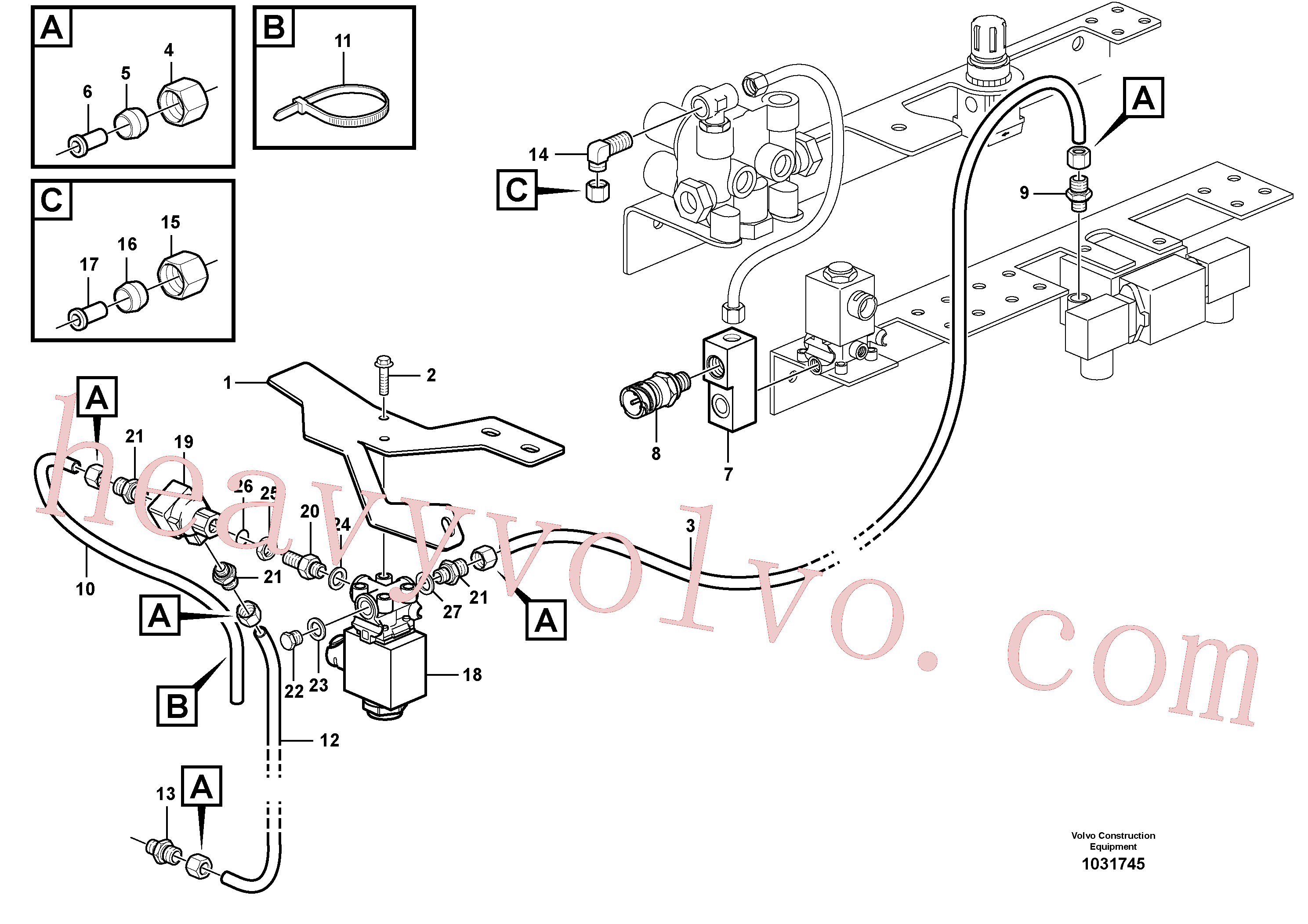 China Made VOE1078318 Solenoid valve parts for Volvo Excavator