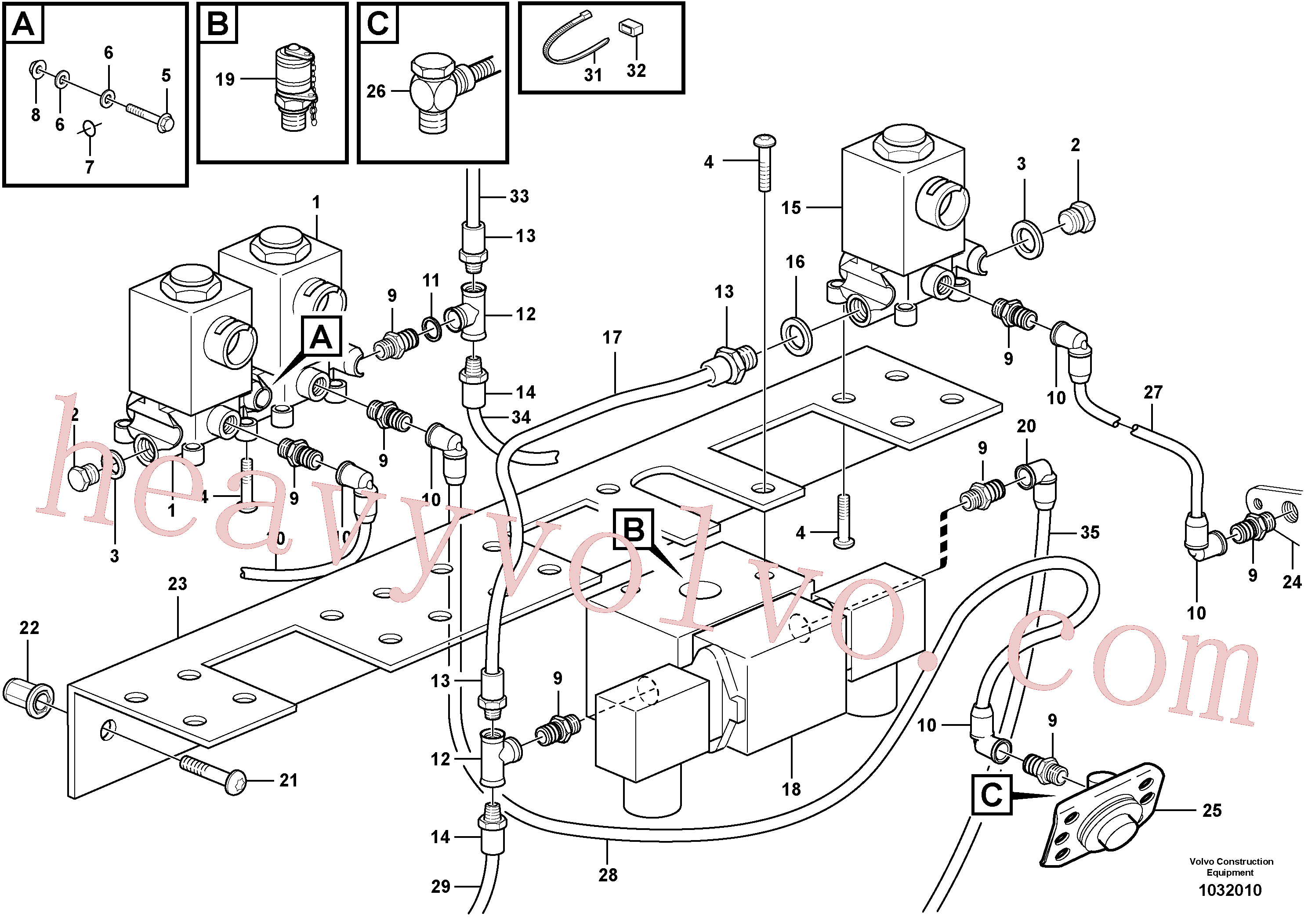 China Made VOE1078318 Solenoid valve parts for Volvo Excavator