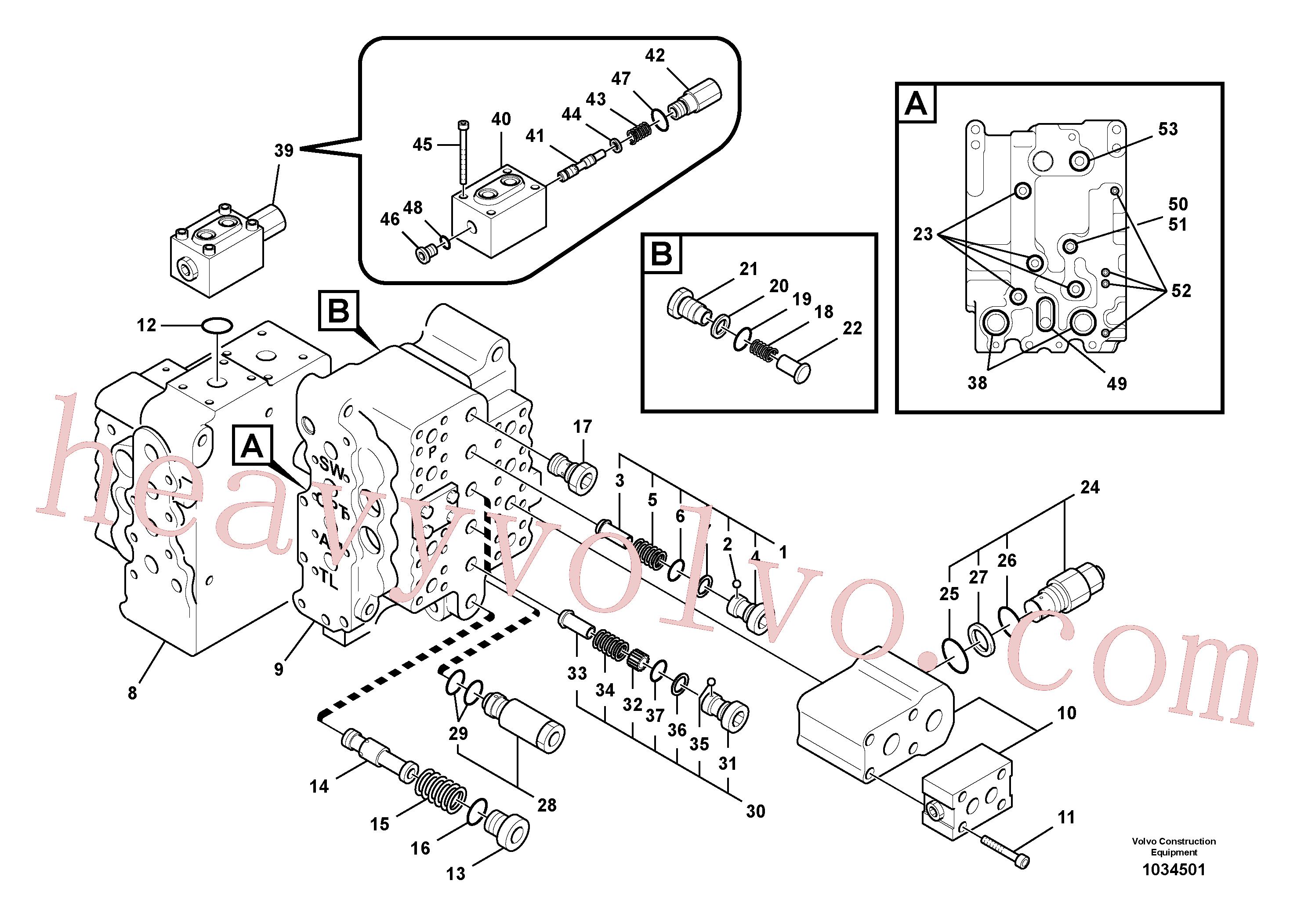 China Made VOE14515337 Spool parts for Volvo Excavator