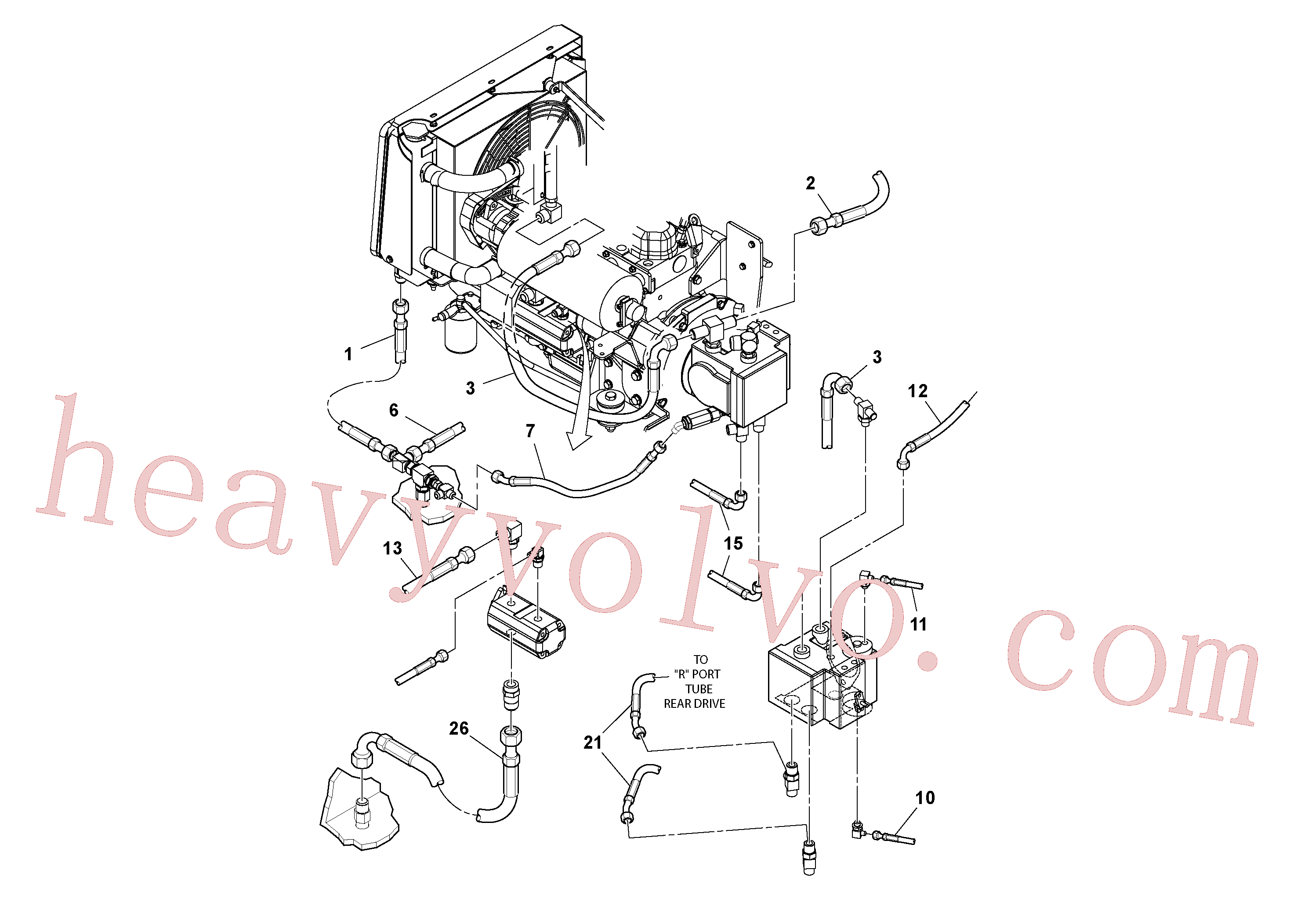 Volvo excavator part RM54537105 Hose assembly for sale