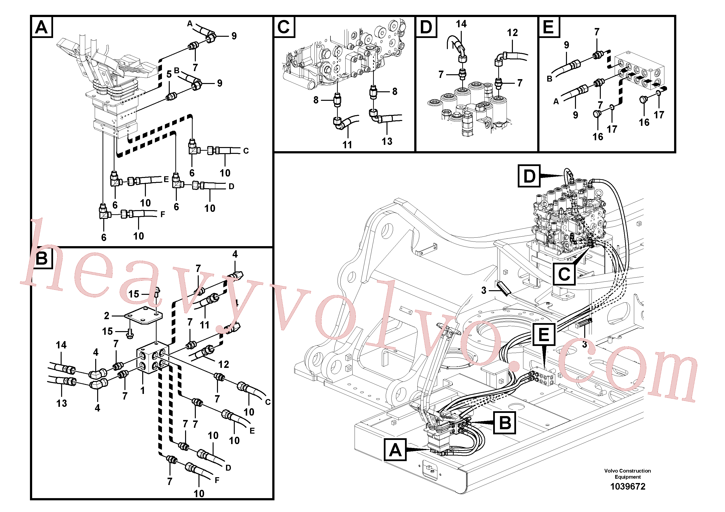 China Made VOE15036393 Hose assembly parts for Volvo Excavator