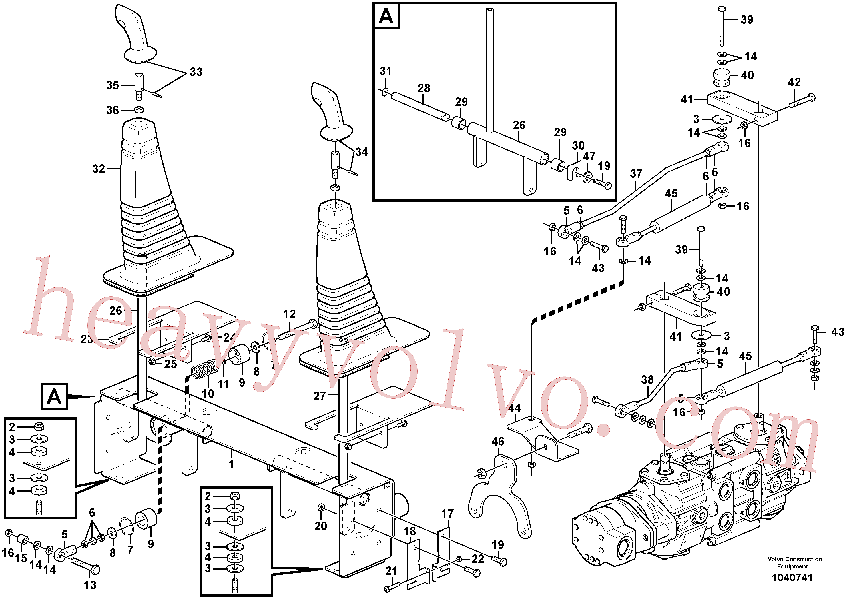 VOE11851094 Control handle for Volvo Excavator spare