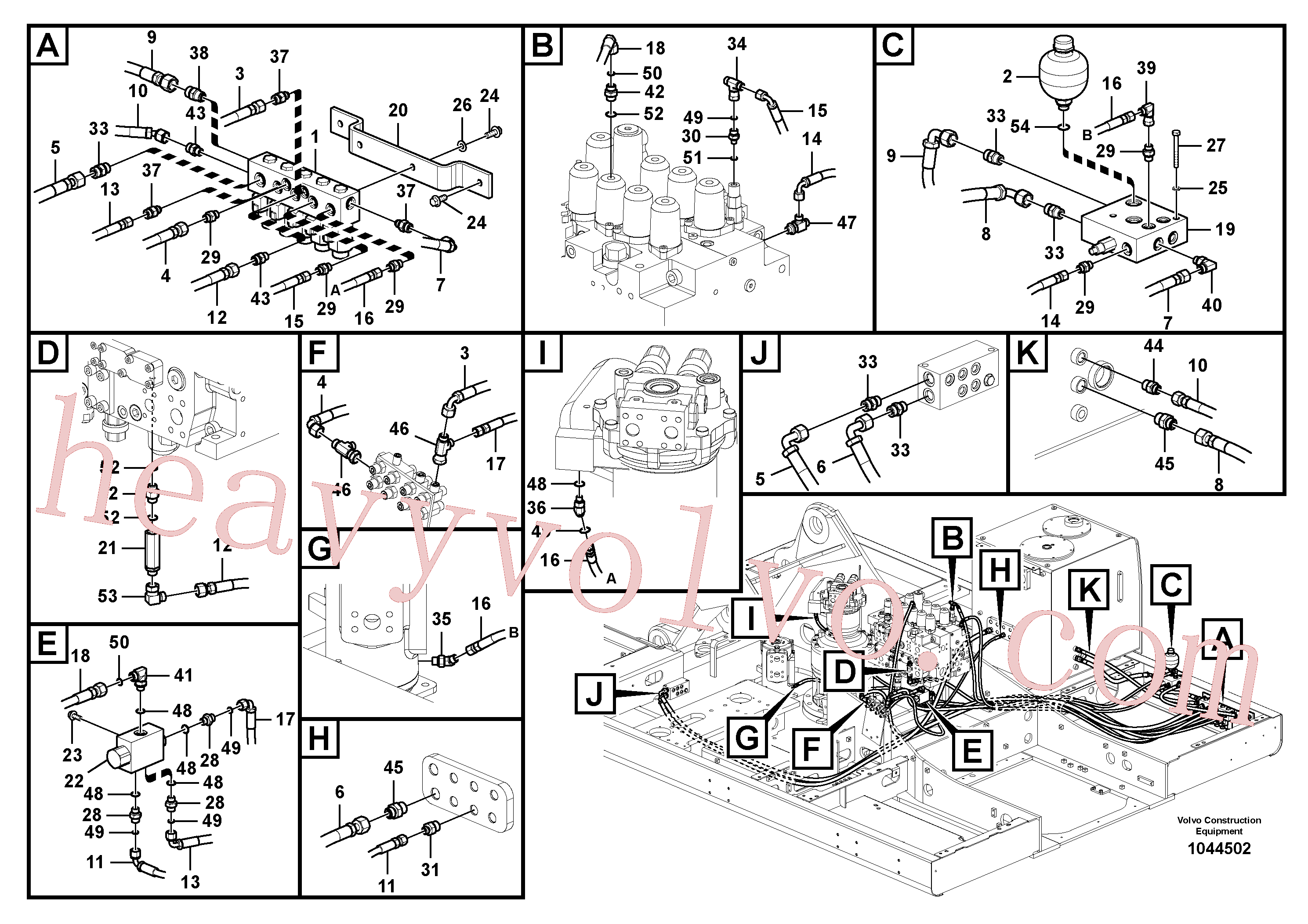 China Made VOE936823 Hose assembly parts for Volvo Excavator