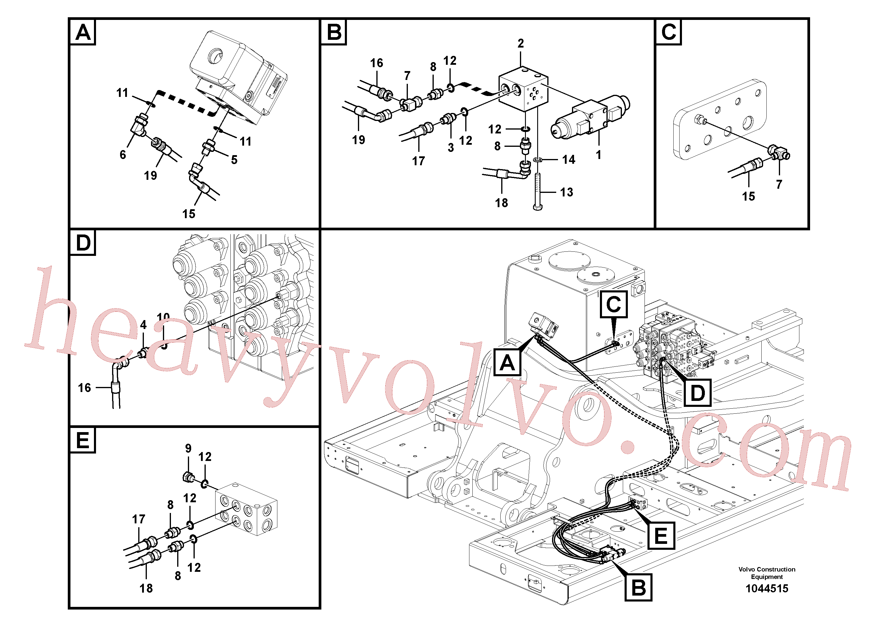 Volvo excavator part SA9453-02279 Pilot for sale