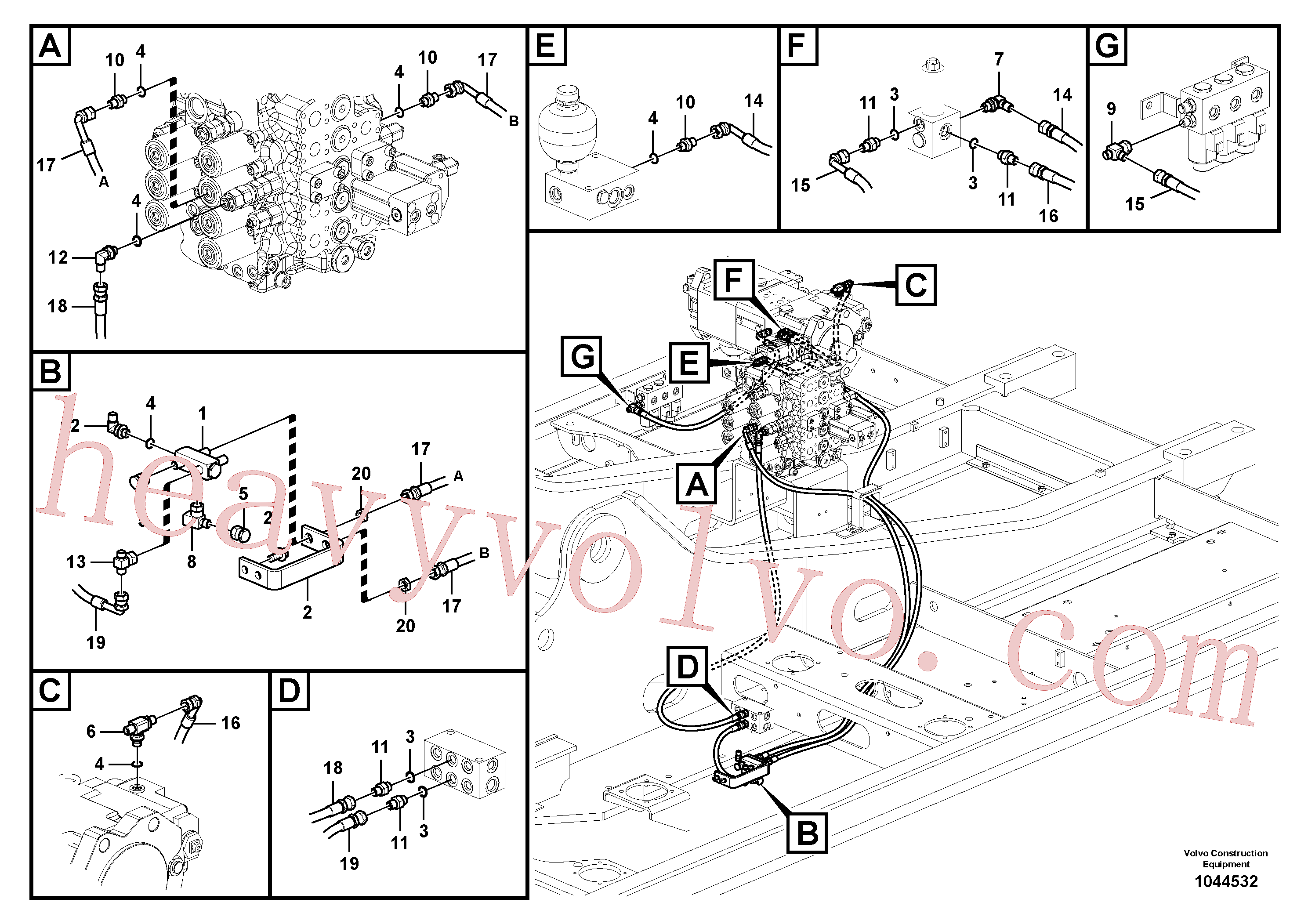 VOE14577570 Elbow for Volvo Excavator spare