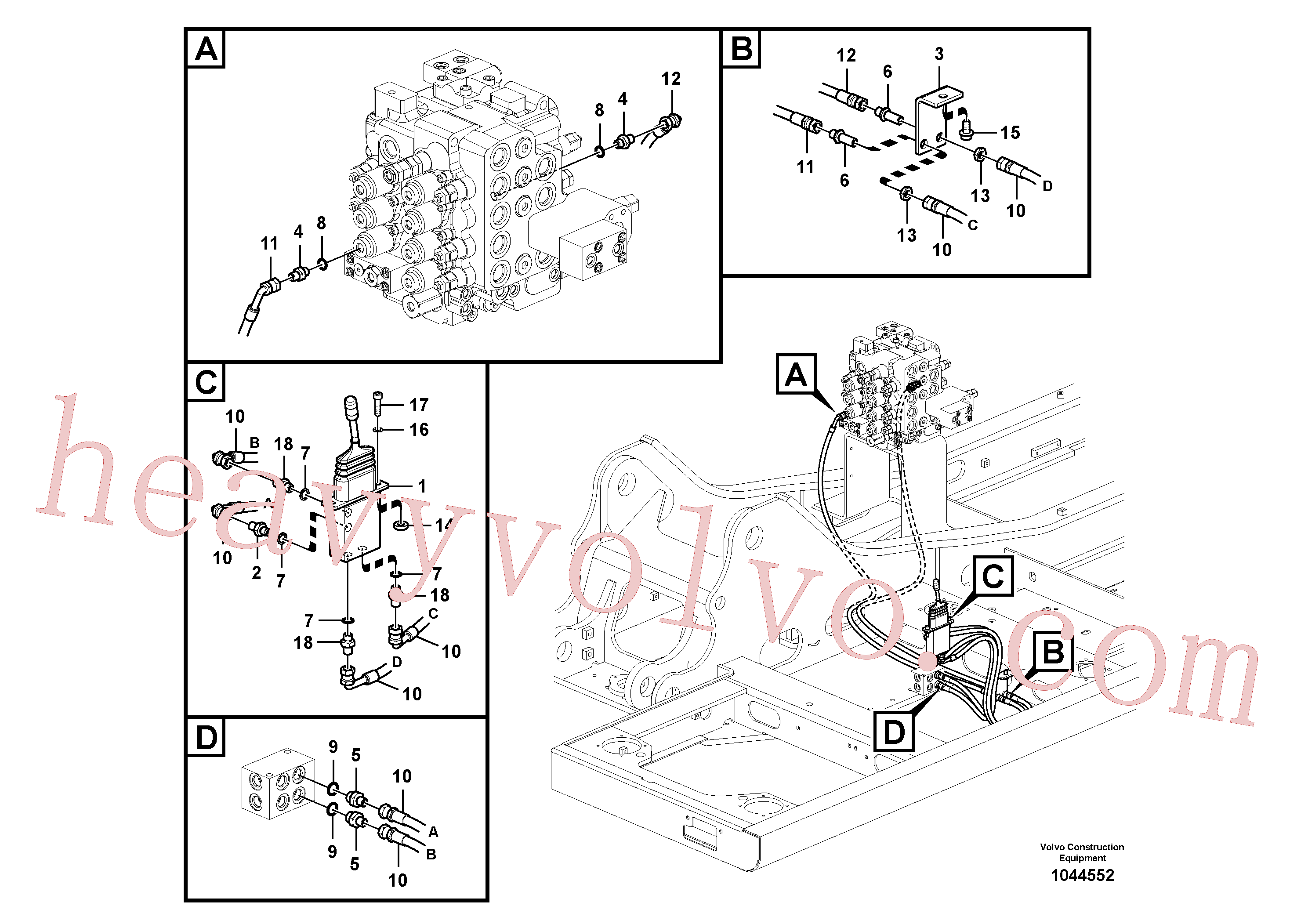 China Made SA1040-80490 Nut parts for Volvo Excavator