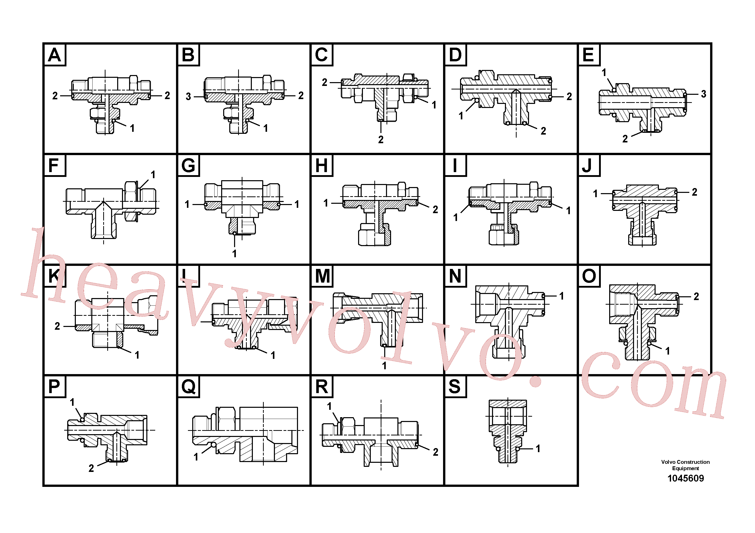 VOE14538921 T-nipple for Volvo Excavator Parts