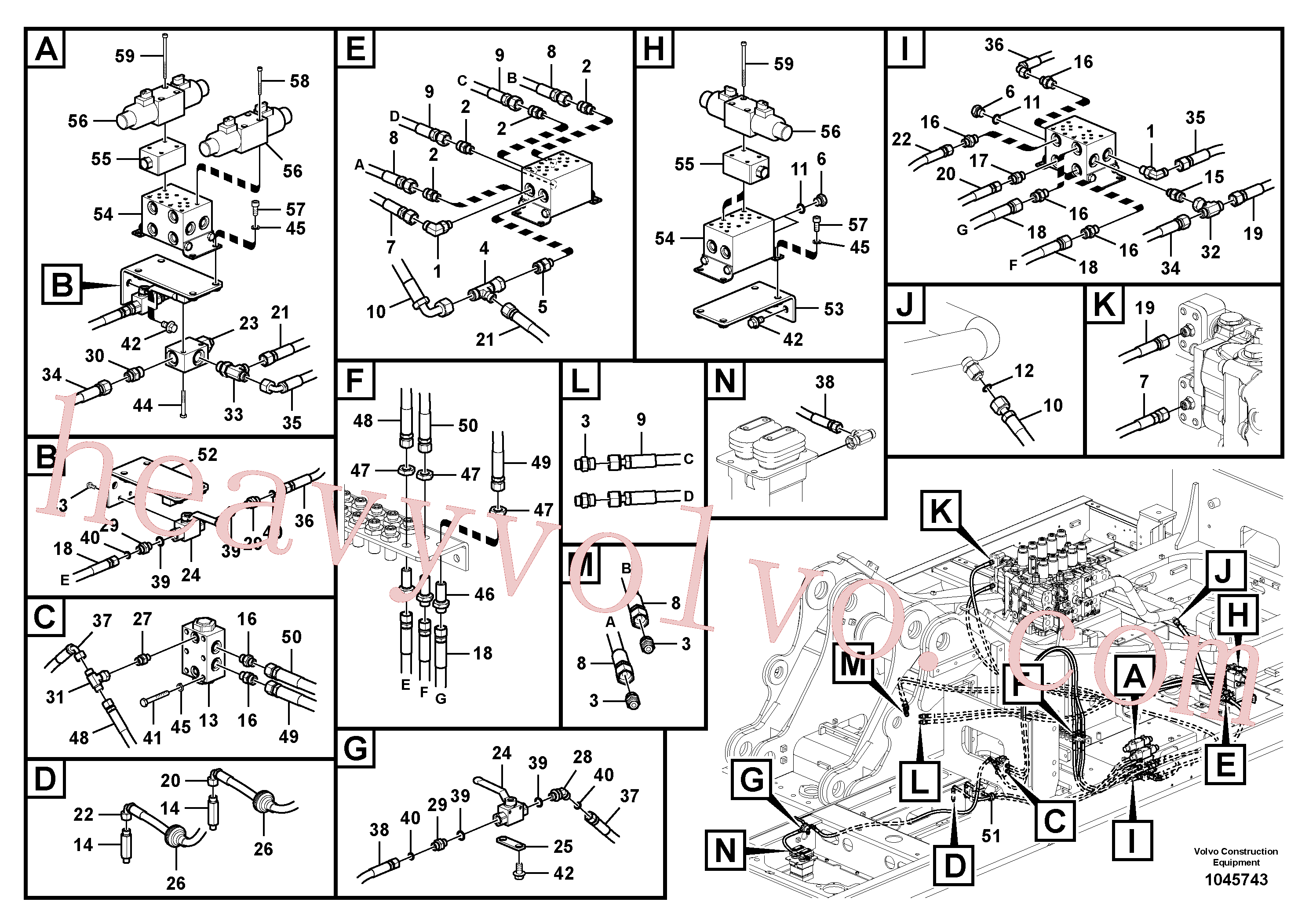 VOE936205 Hose assembly for Volvo Excavator Parts