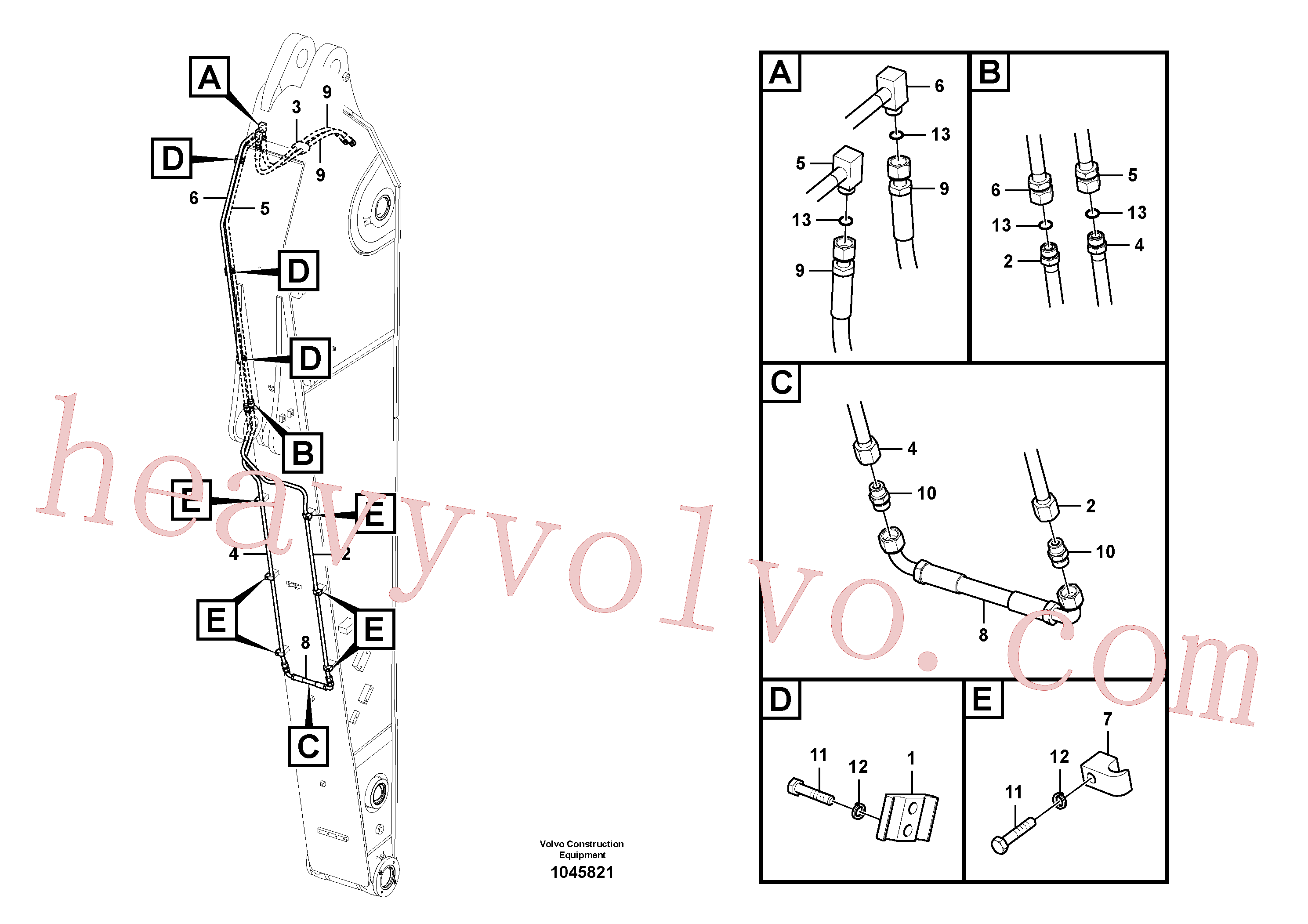 VOE14677237 Pipe for Volvo Excavator Parts