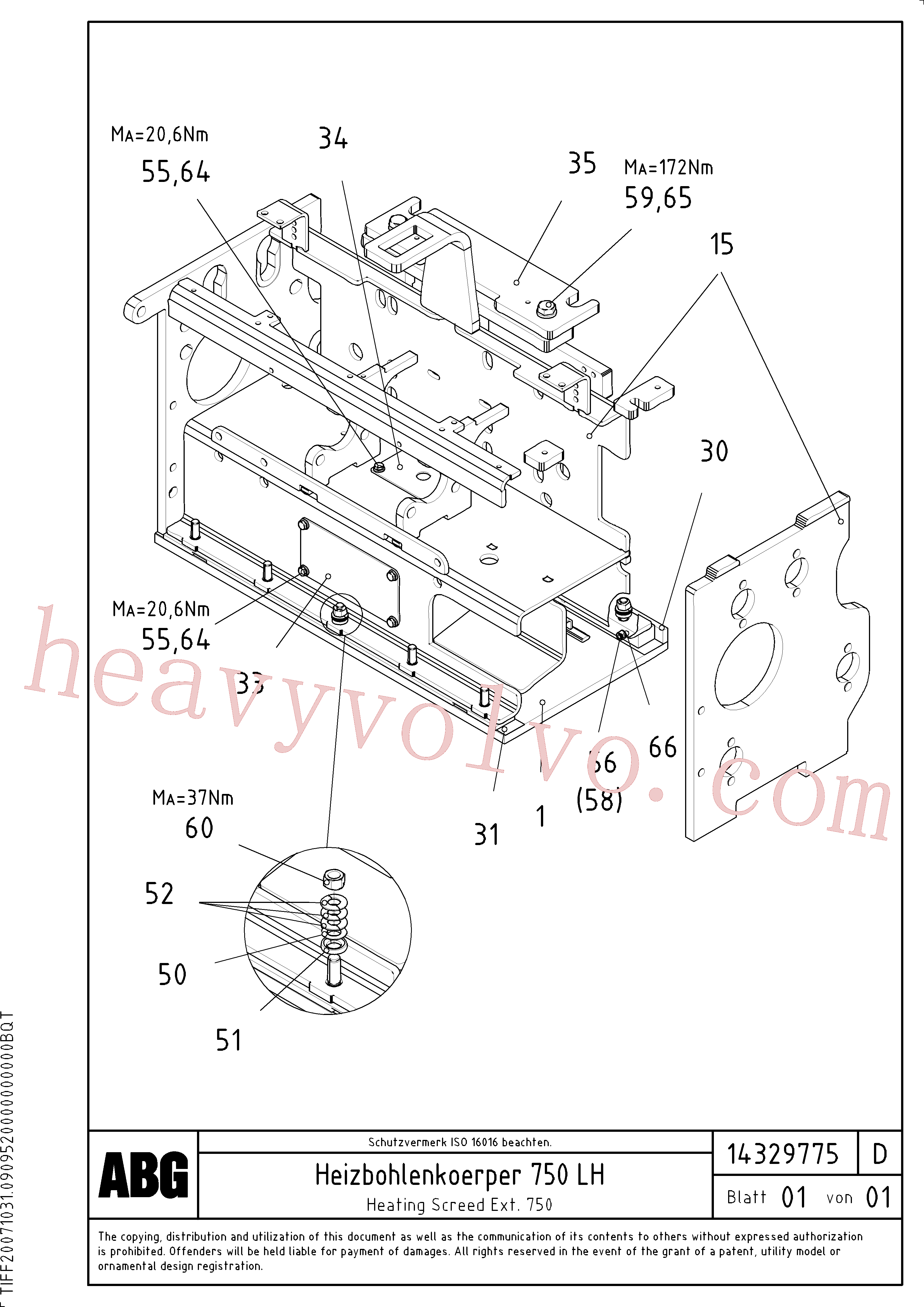 RM54447024 Screed for Volvo Excavator spare