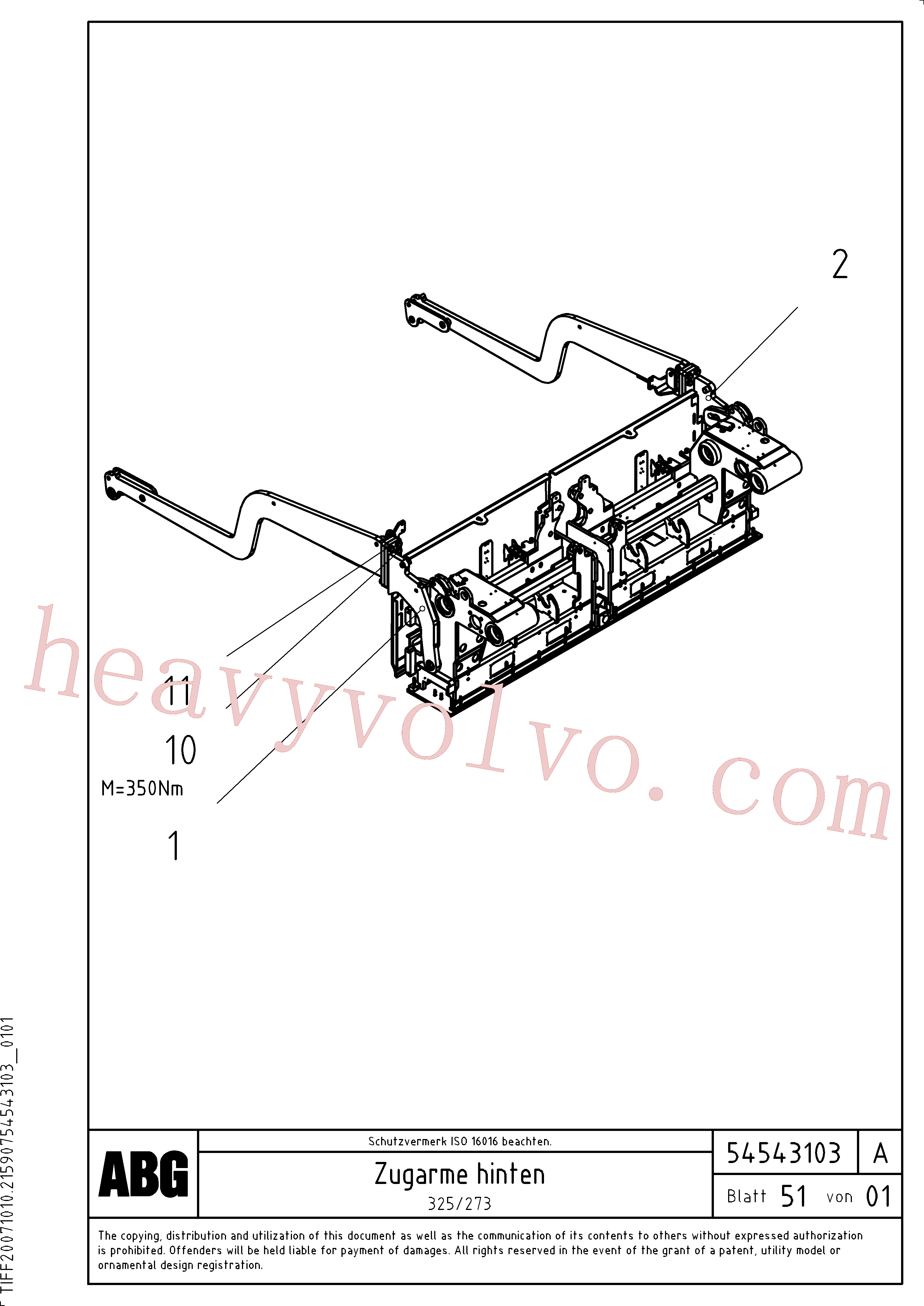 RM54517750 Towing arm for Volvo Excavator Parts