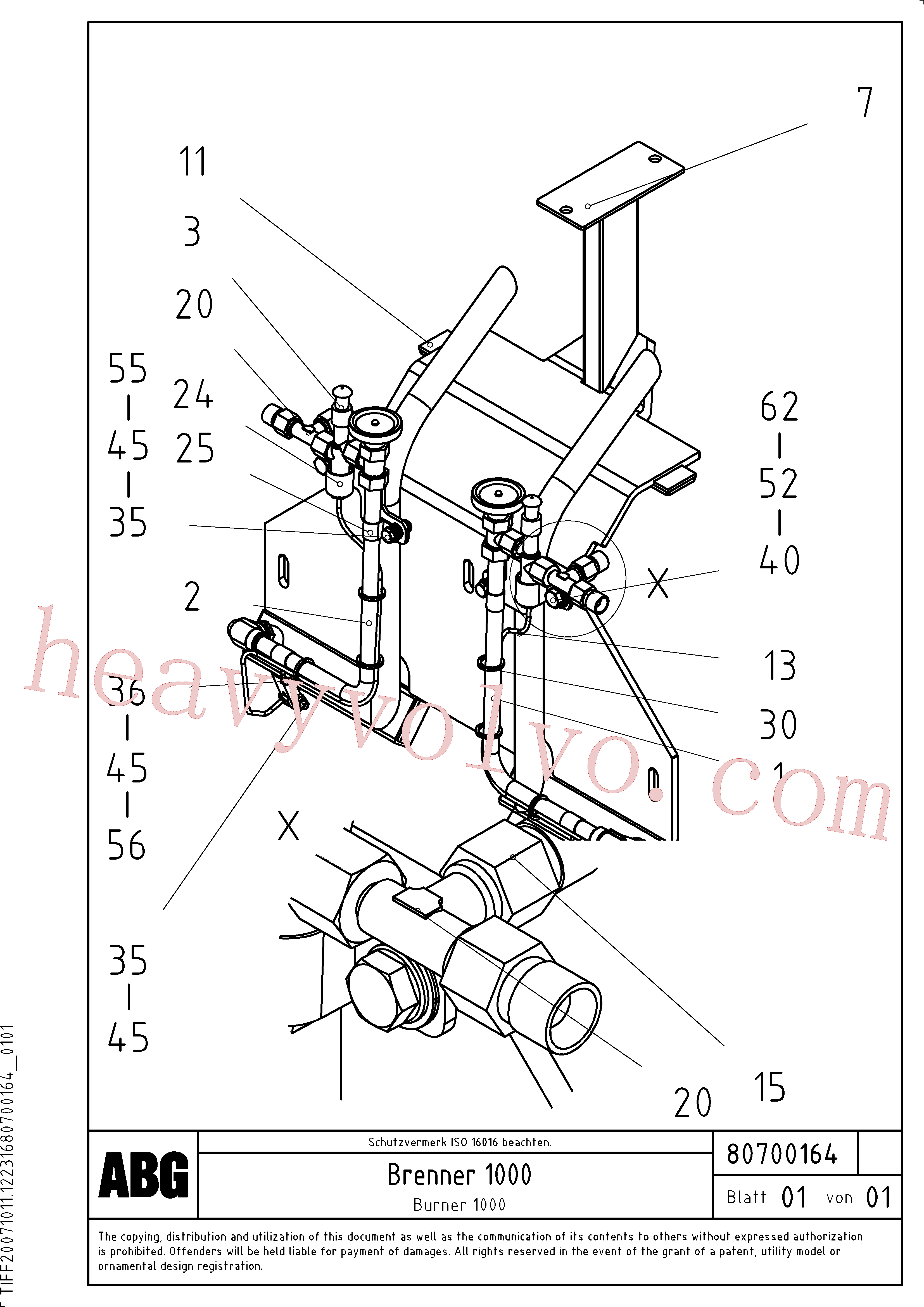 Volvo excavator part RM13966445 Burner for sale