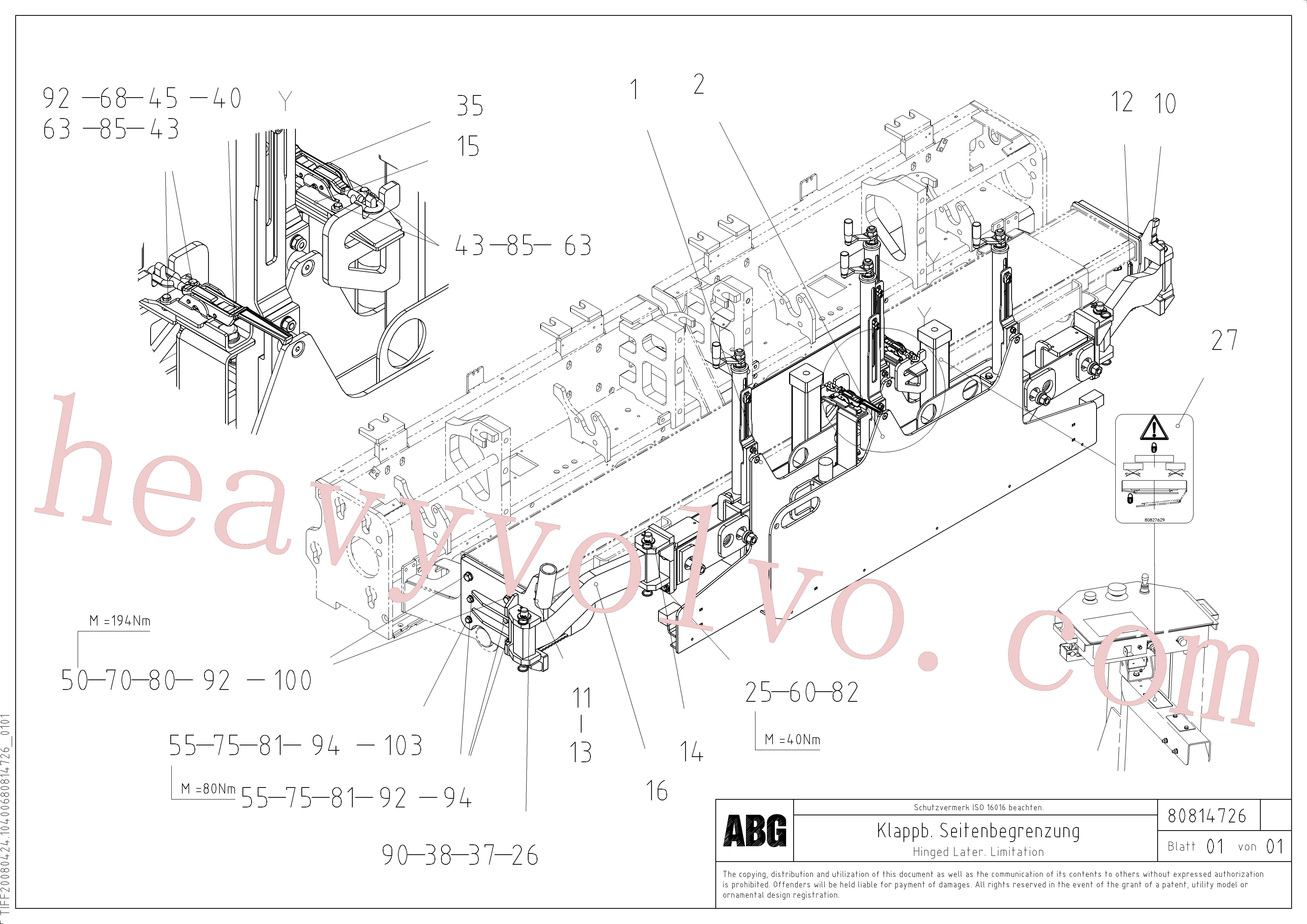 RM80821150 Limiter for Volvo Excavator Parts