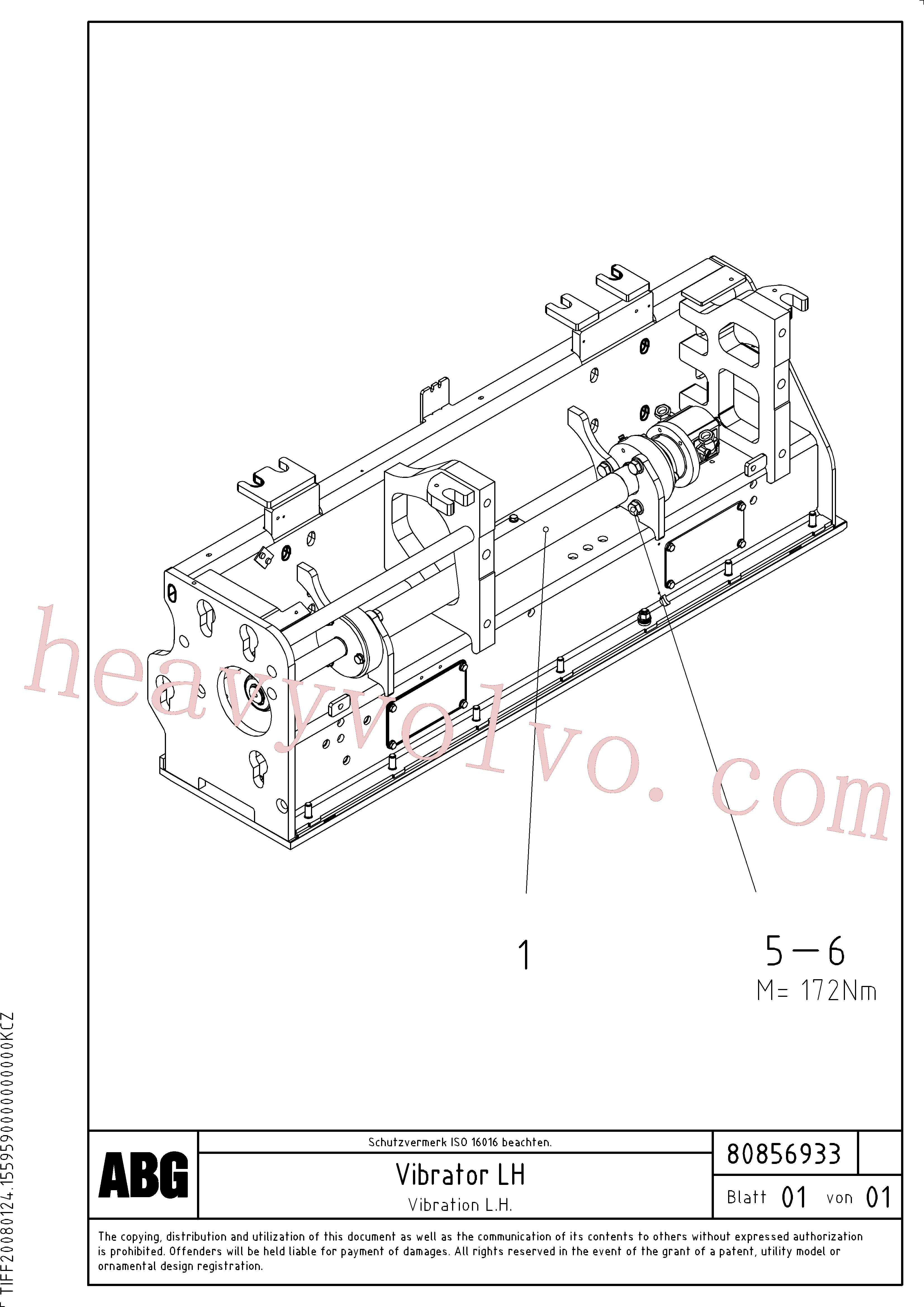 Volvo excavator part RM80847239 Shaft for sale