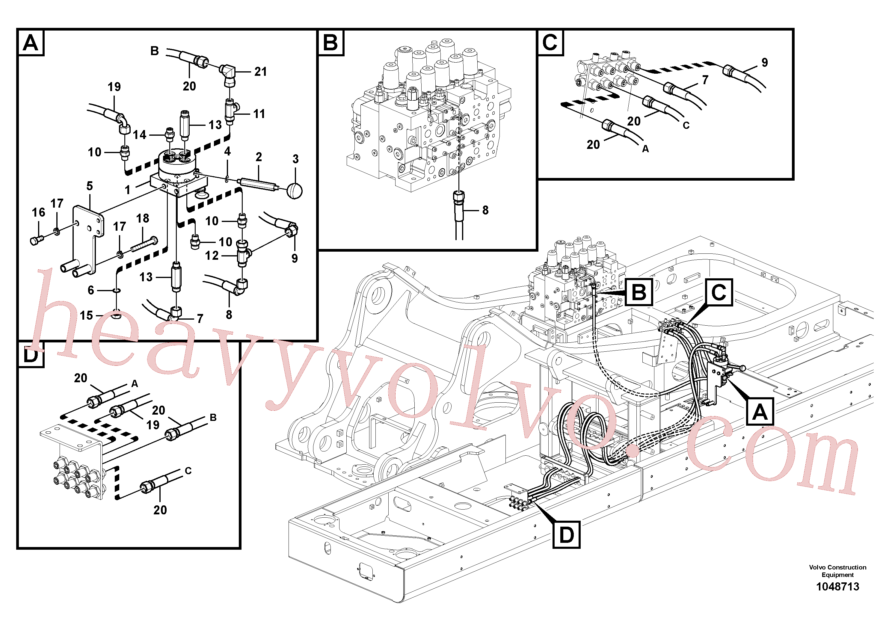 China Made VOE15036393 Hose assembly parts for Volvo Excavator