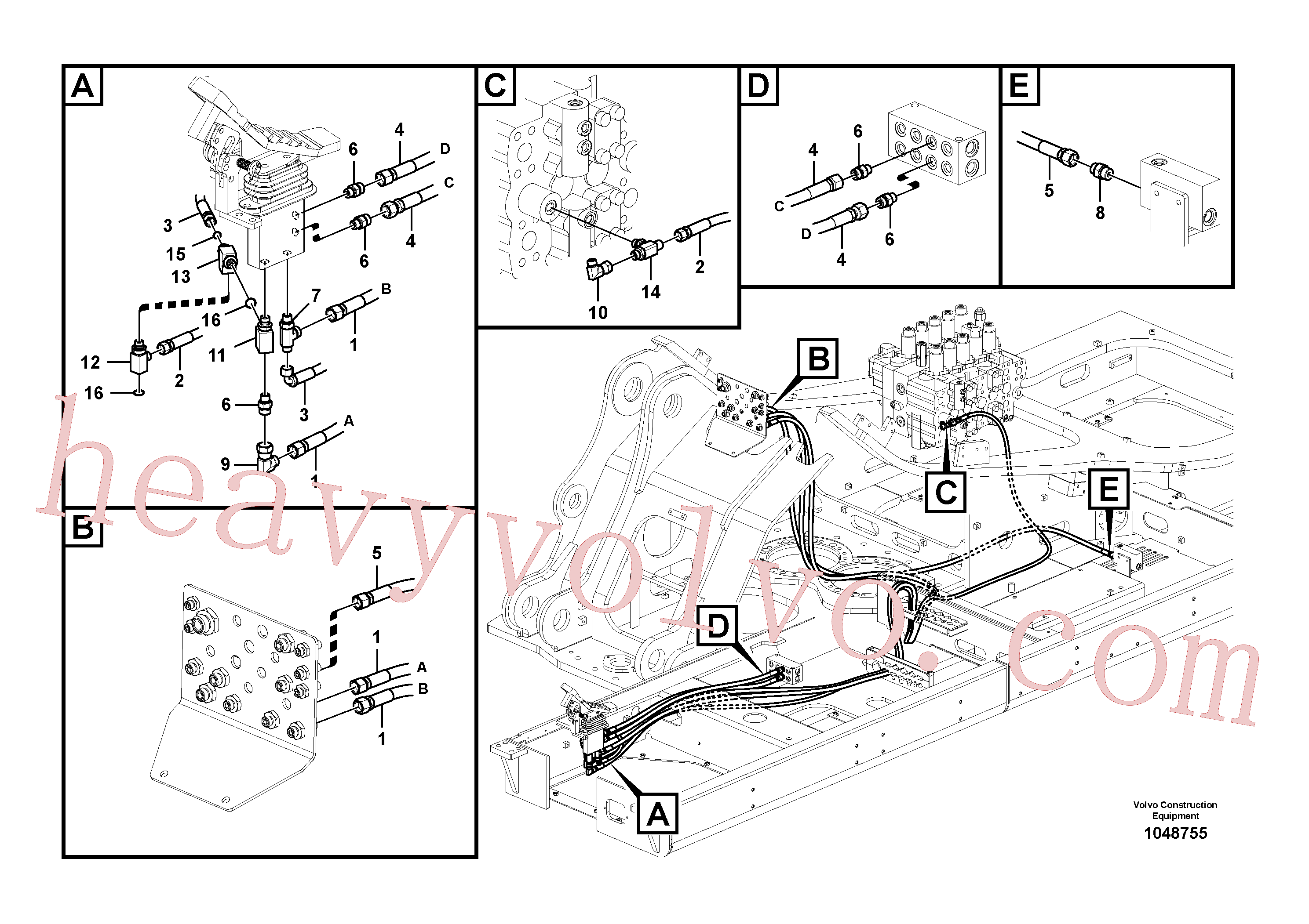 VOE14538921 T-nipple for Volvo Excavator Parts