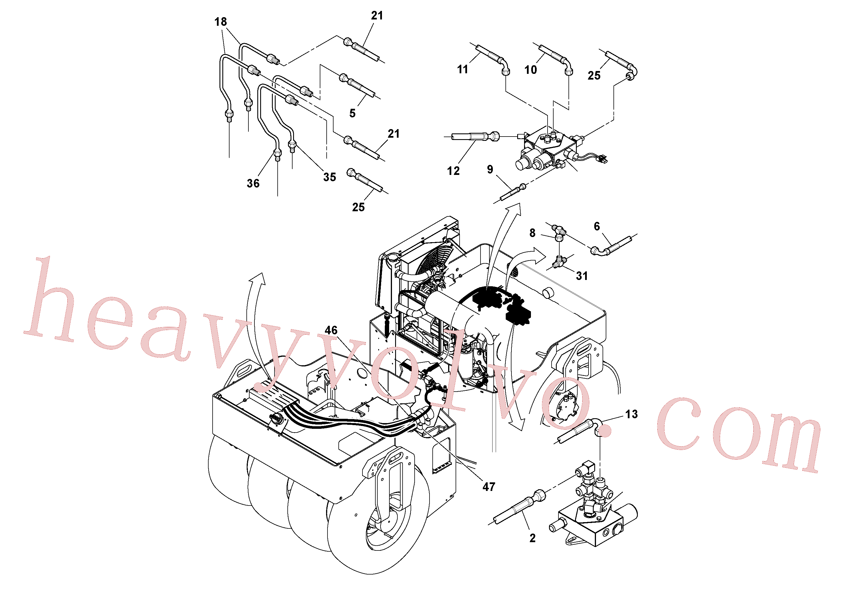 Volvo excavator part RM54537105 Hose assembly for sale