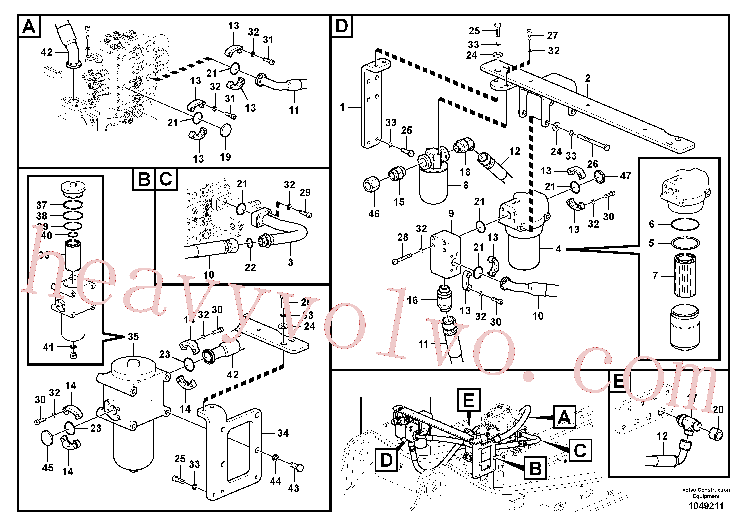 China Made VOE938289 Hose assembly parts for Volvo Excavator