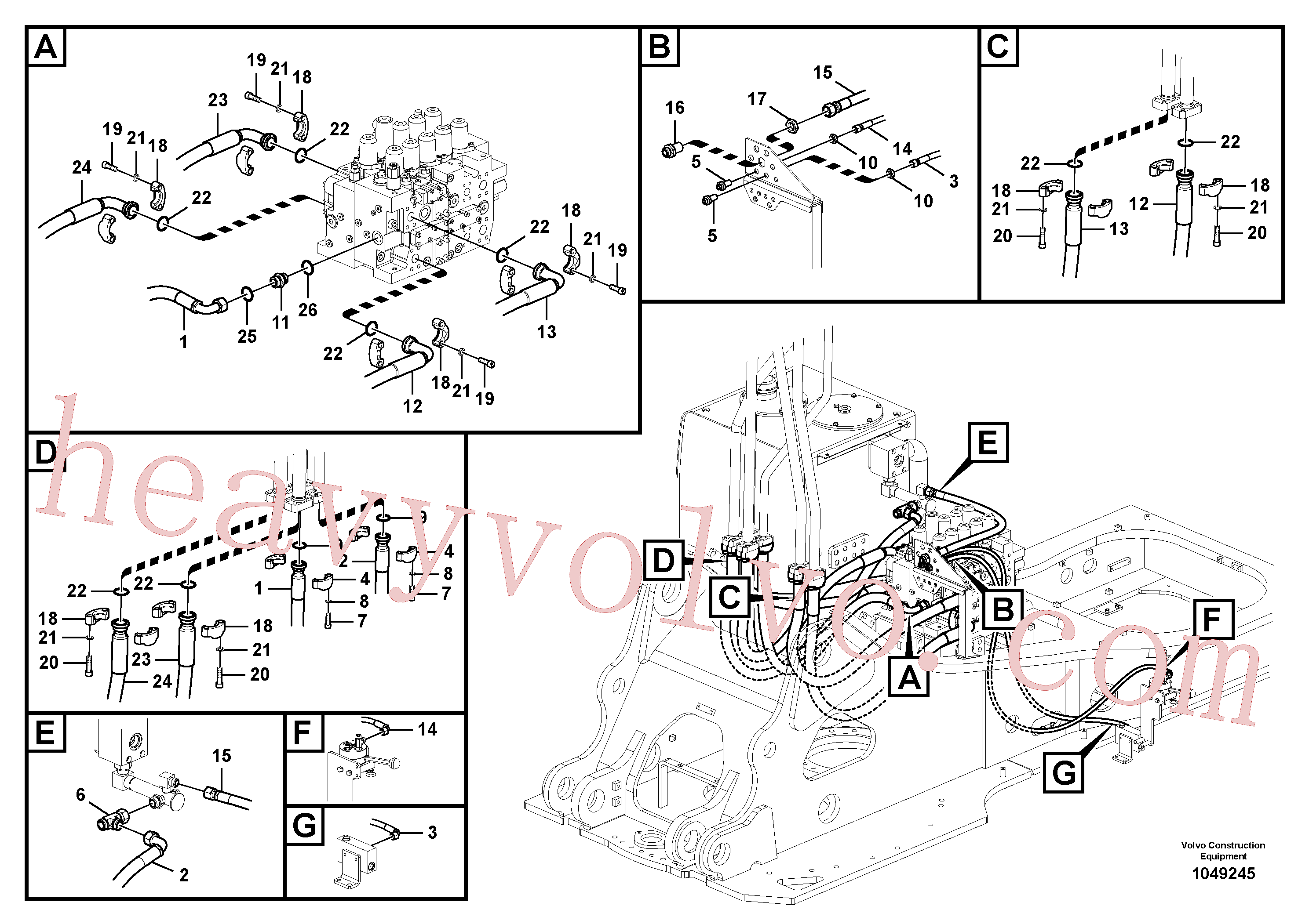VOE14596920 Hose for Volvo Excavator Parts