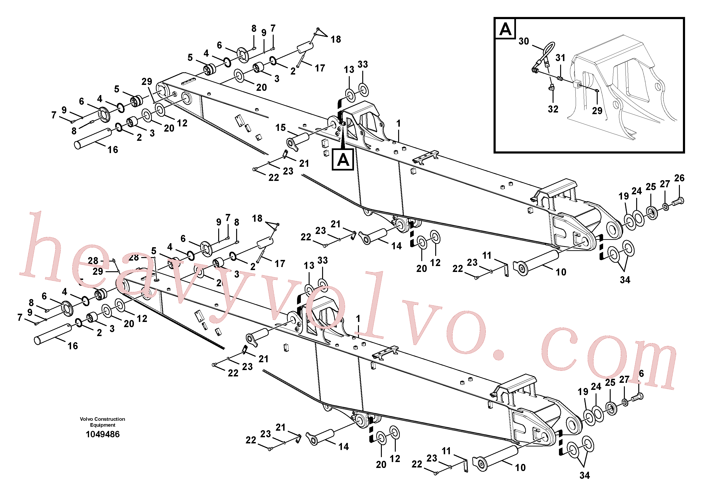 China Made VOE14511008 Pin parts for Volvo Excavator