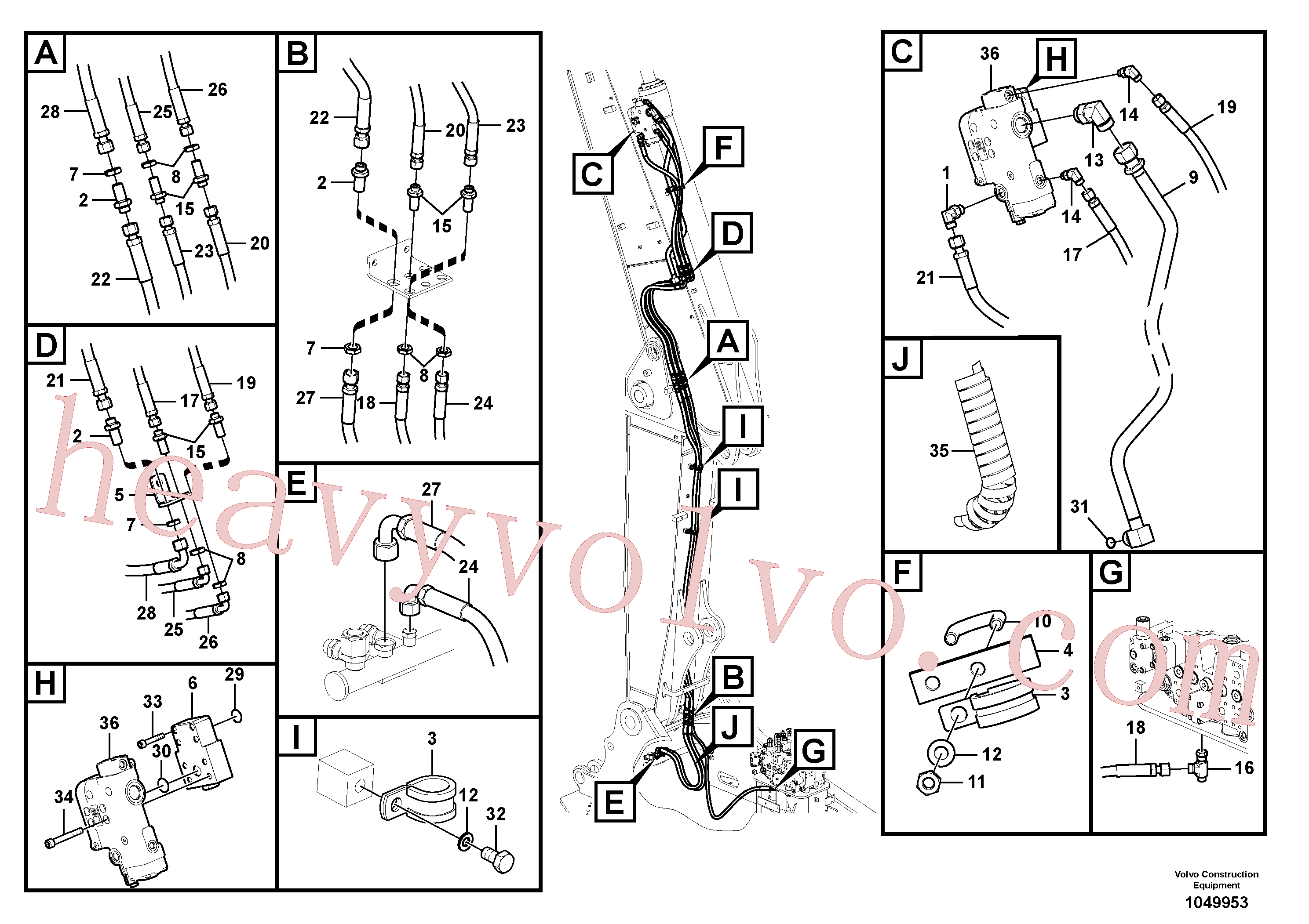 Volvo excavator part VOE936493 Hose assembly for sale