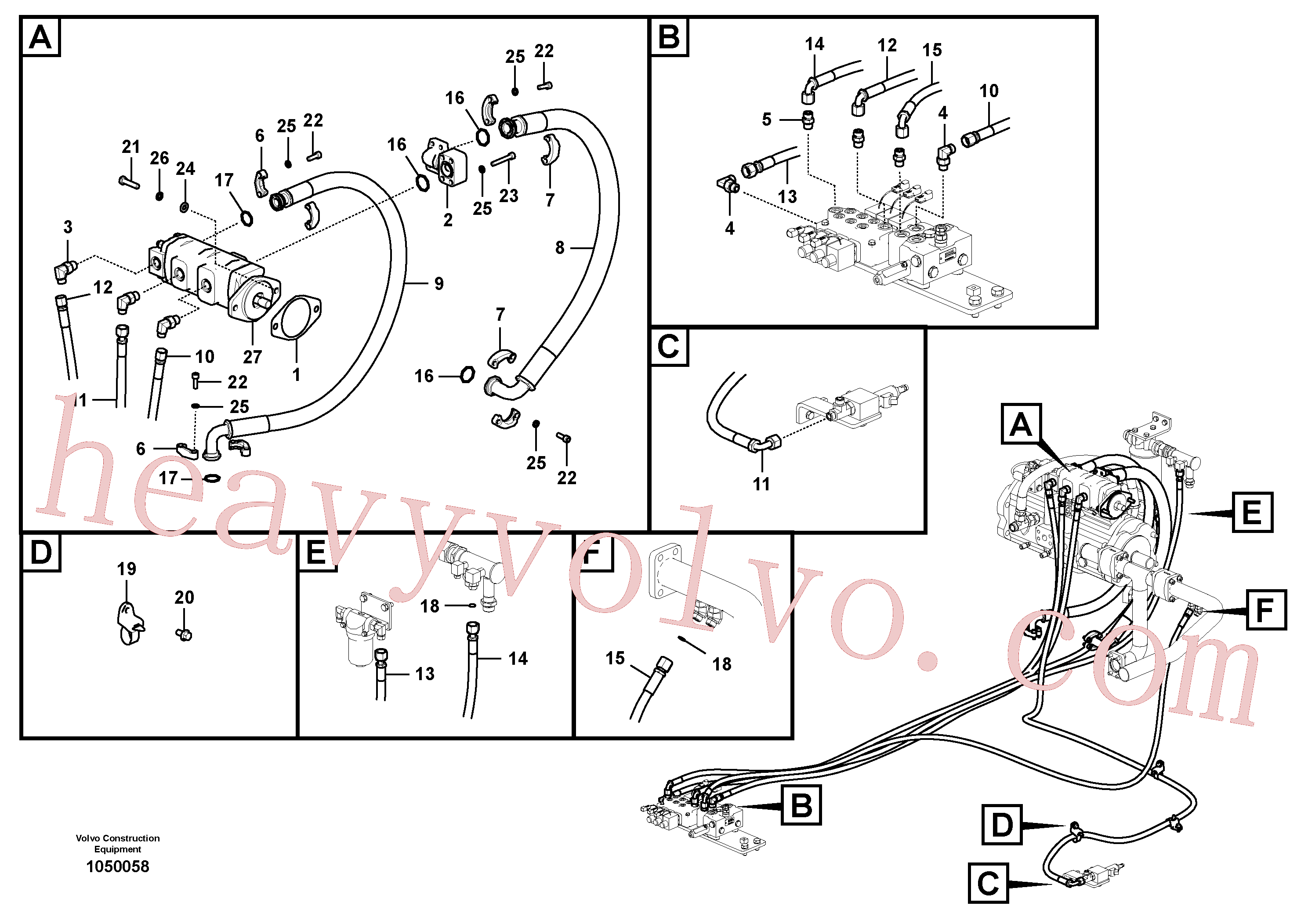 China Made VOE15167146 Hose assembly parts for Volvo Excavator