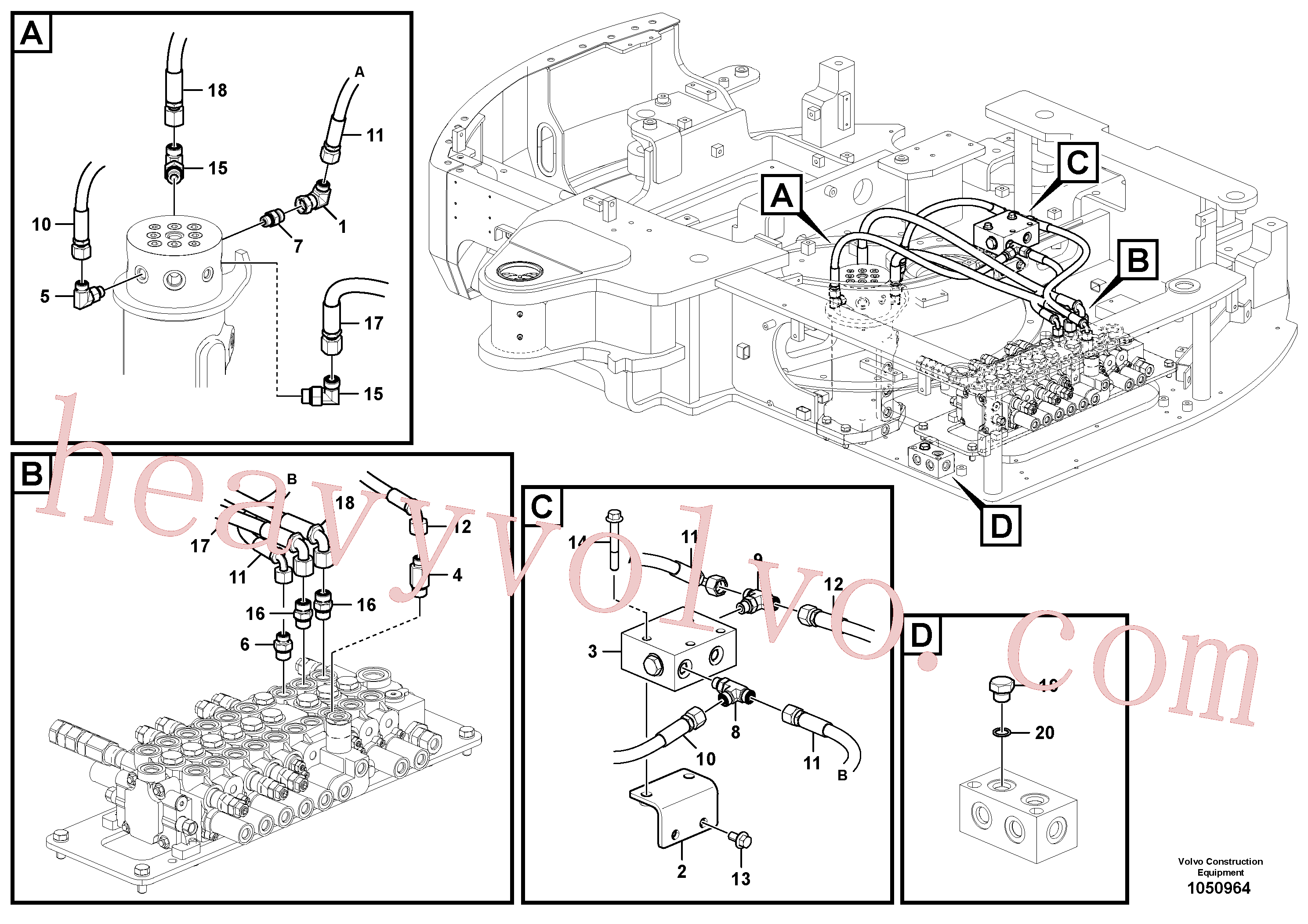 China Made VOE936398 Hose assembly parts for Volvo Excavator