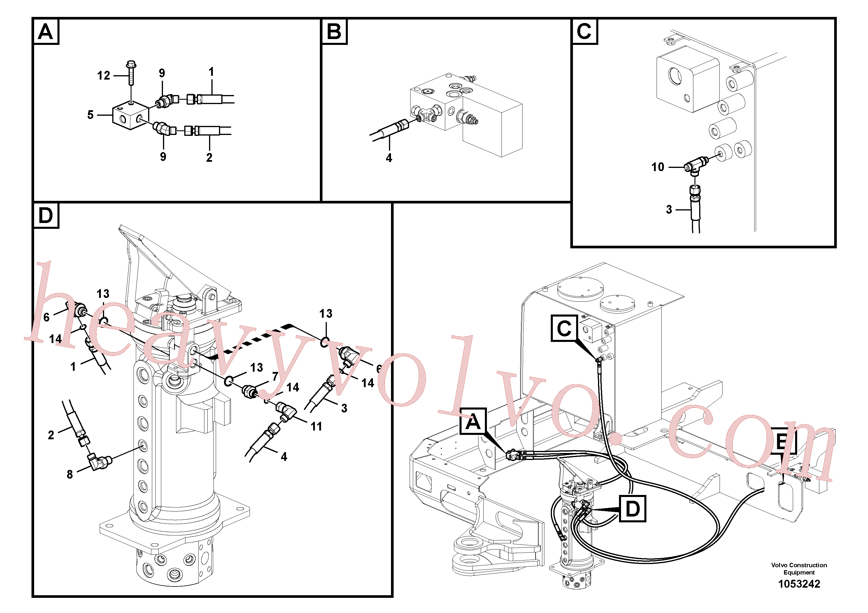 VOE936205 Hose assembly for Volvo Excavator Parts