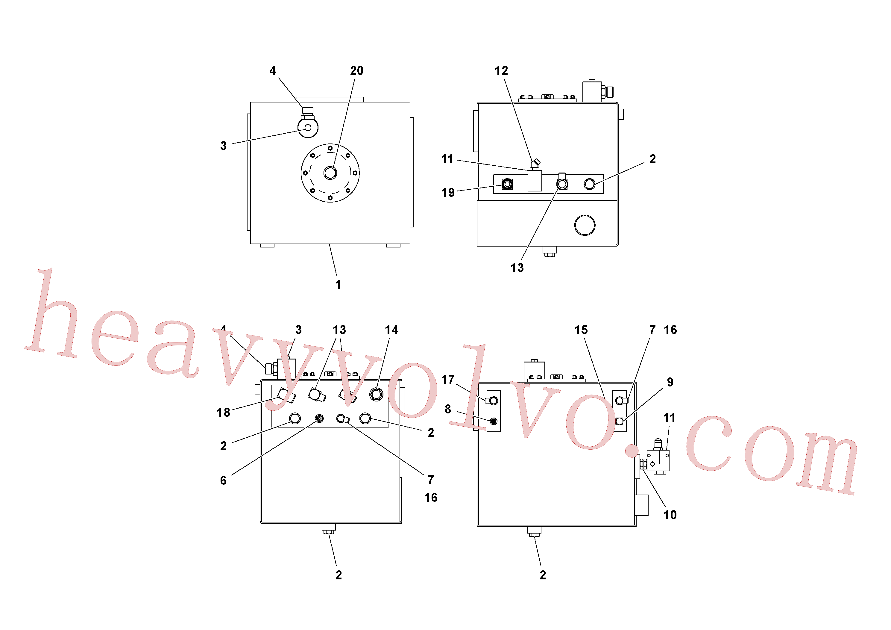 VOE938146 Elbow nipple for Volvo Excavator spare