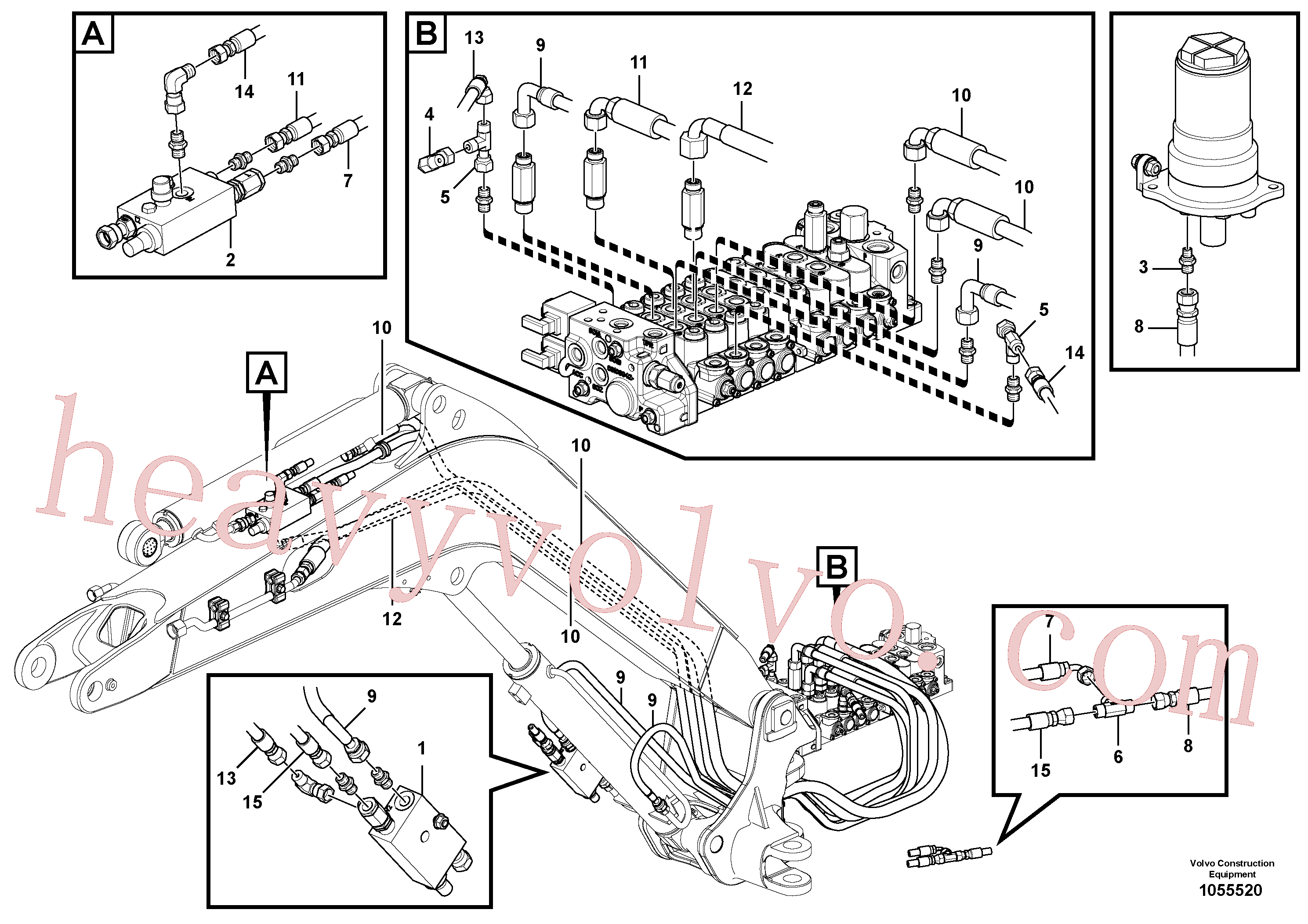 VOE15114421 Hose assembly for Volvo Excavator Parts