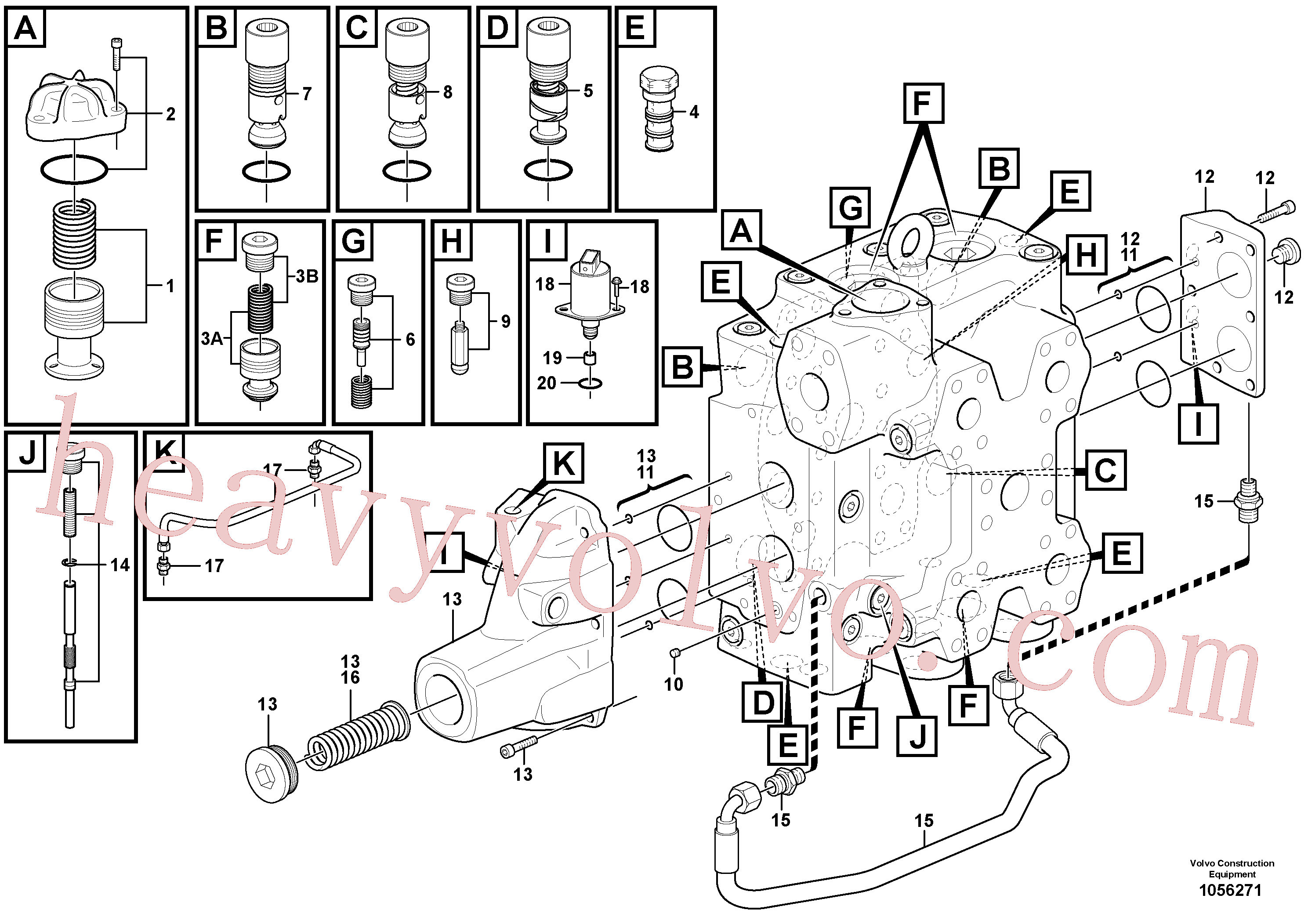 Volvo excavator part VOE15076862 Hydraulic valve for sale