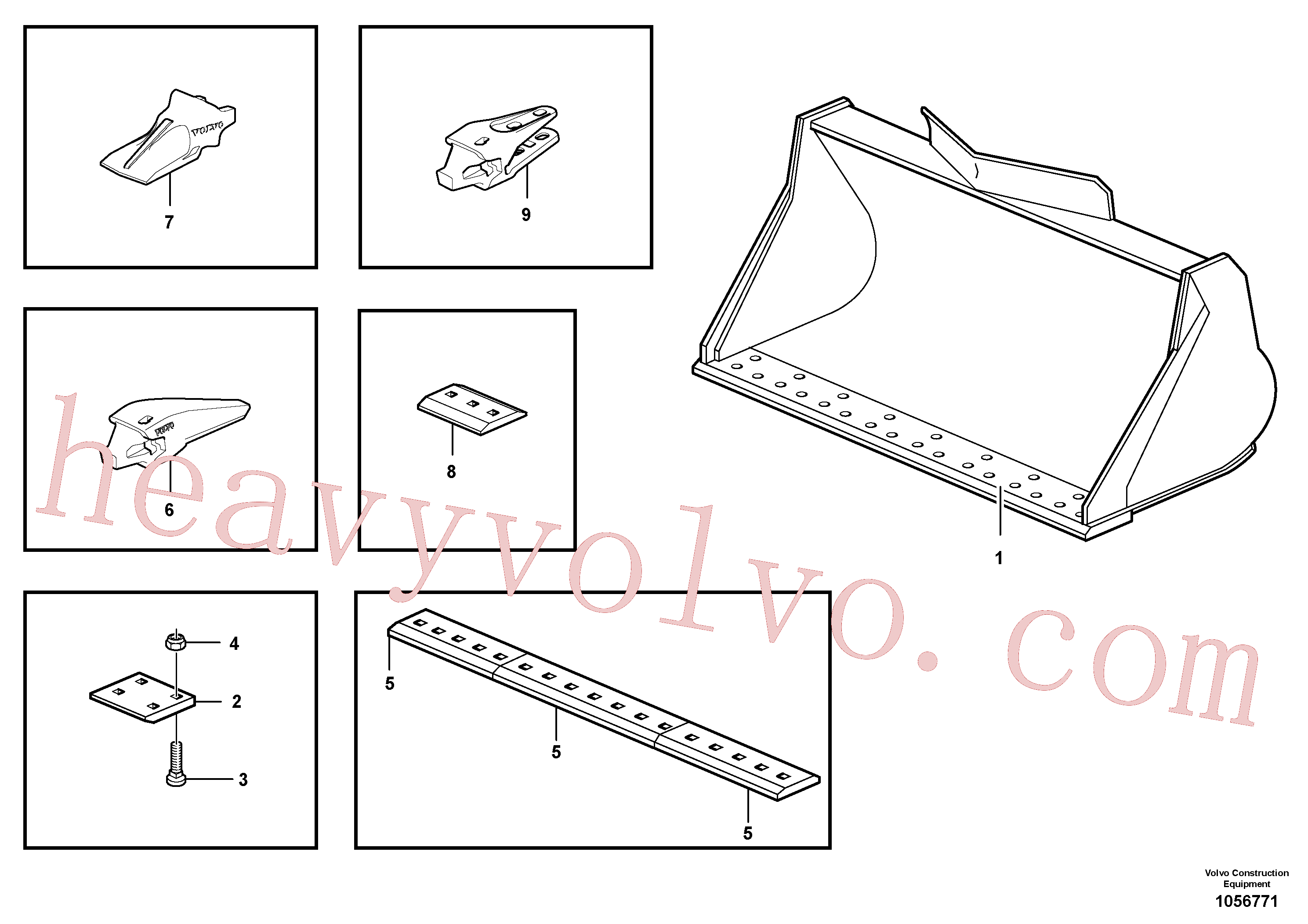 VOE11142572 Square neck screw for Volvo Excavator spare