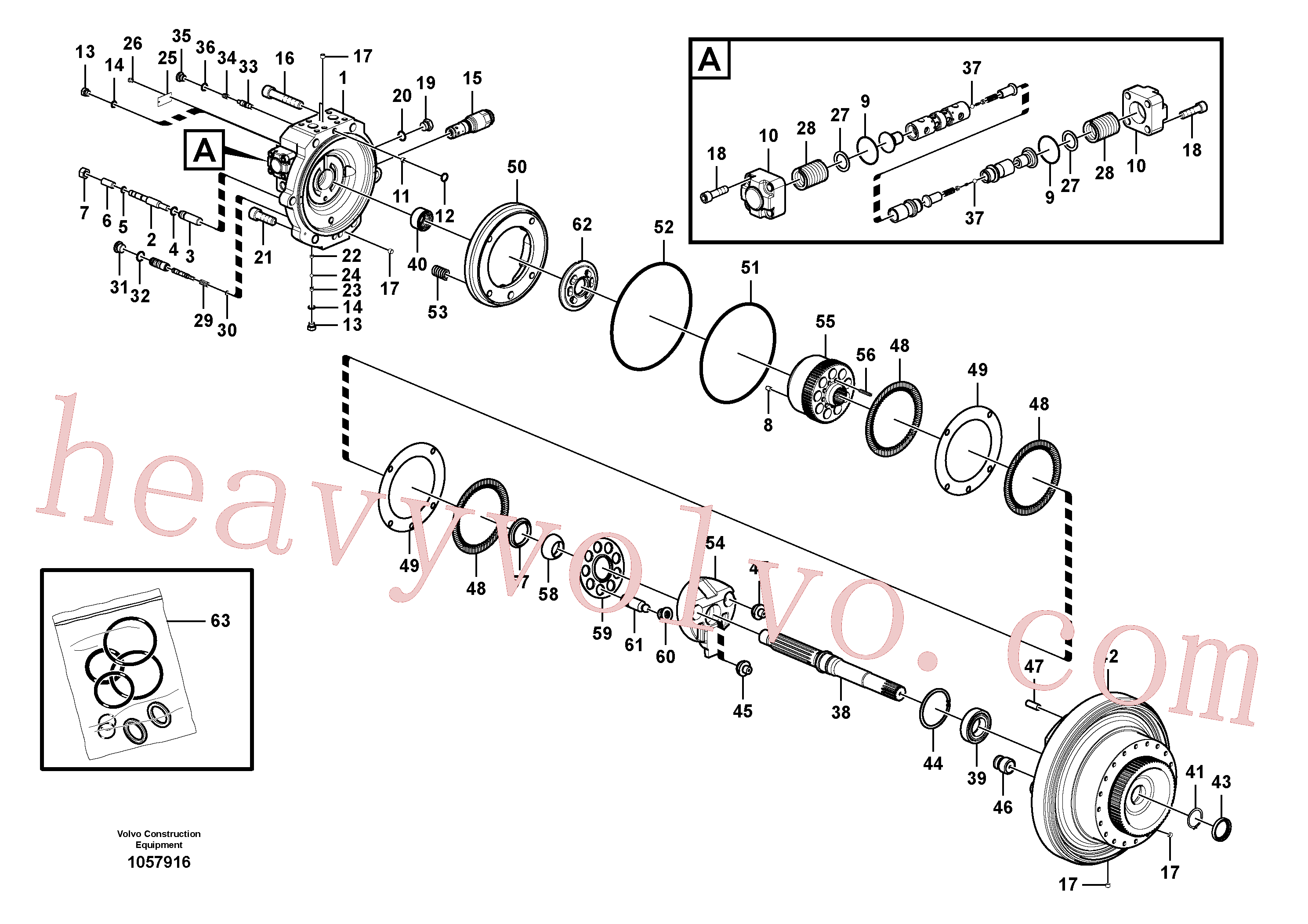 Volvo excavator part VOE14506959 Piston for sale