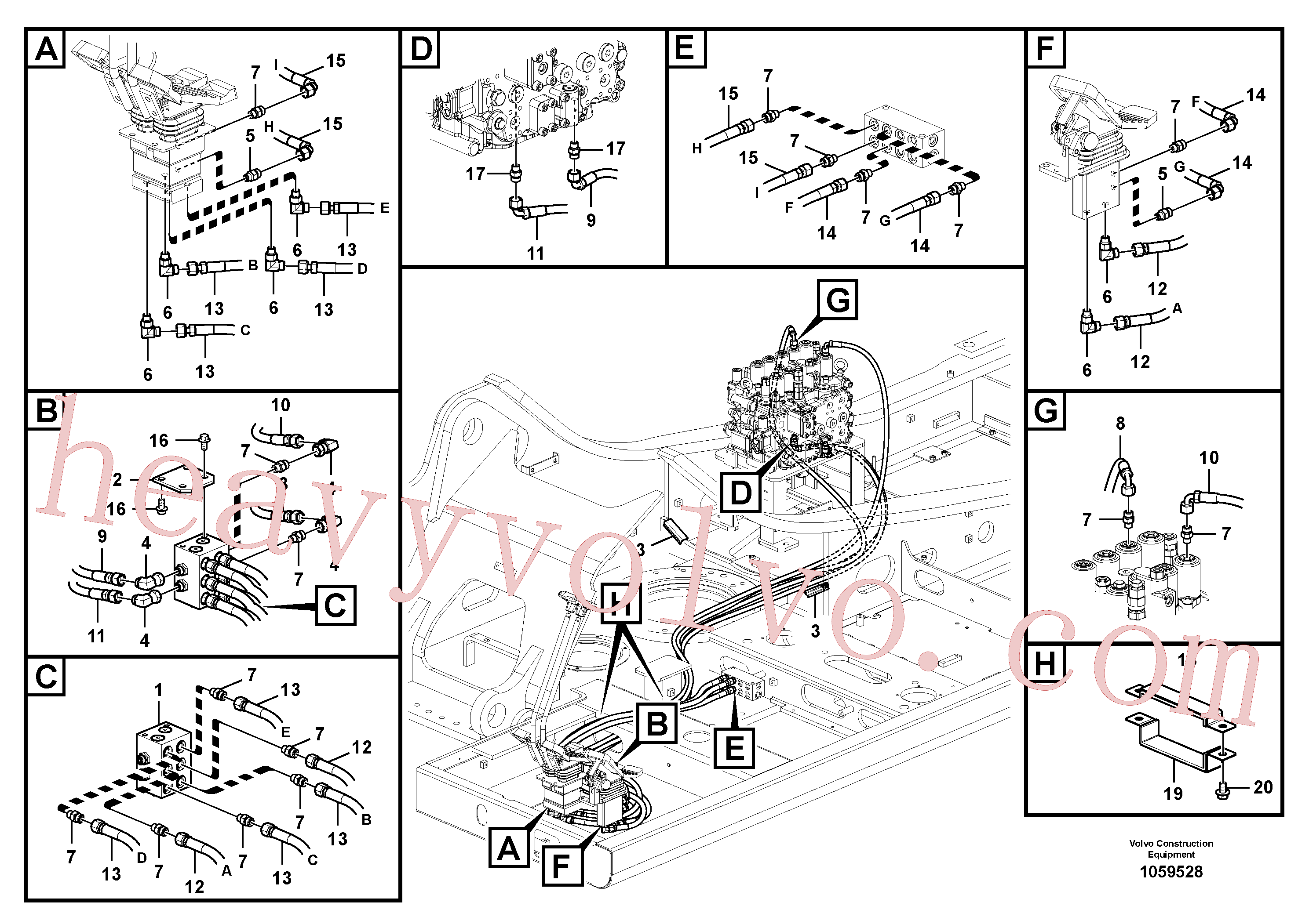 China Made VOE15036393 Hose assembly parts for Volvo Excavator