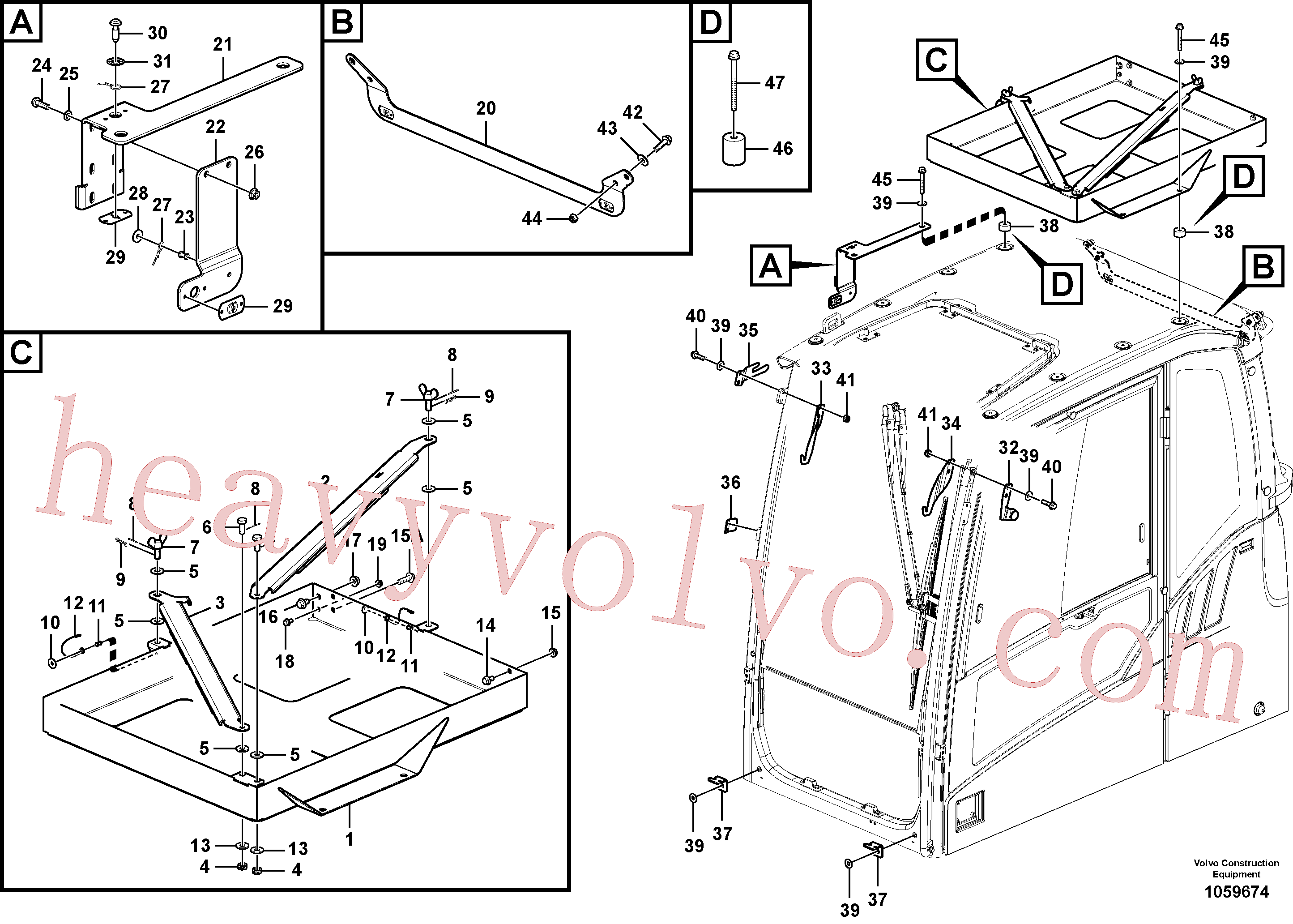 VOE14610270 Wing screw for Volvo Excavator Parts