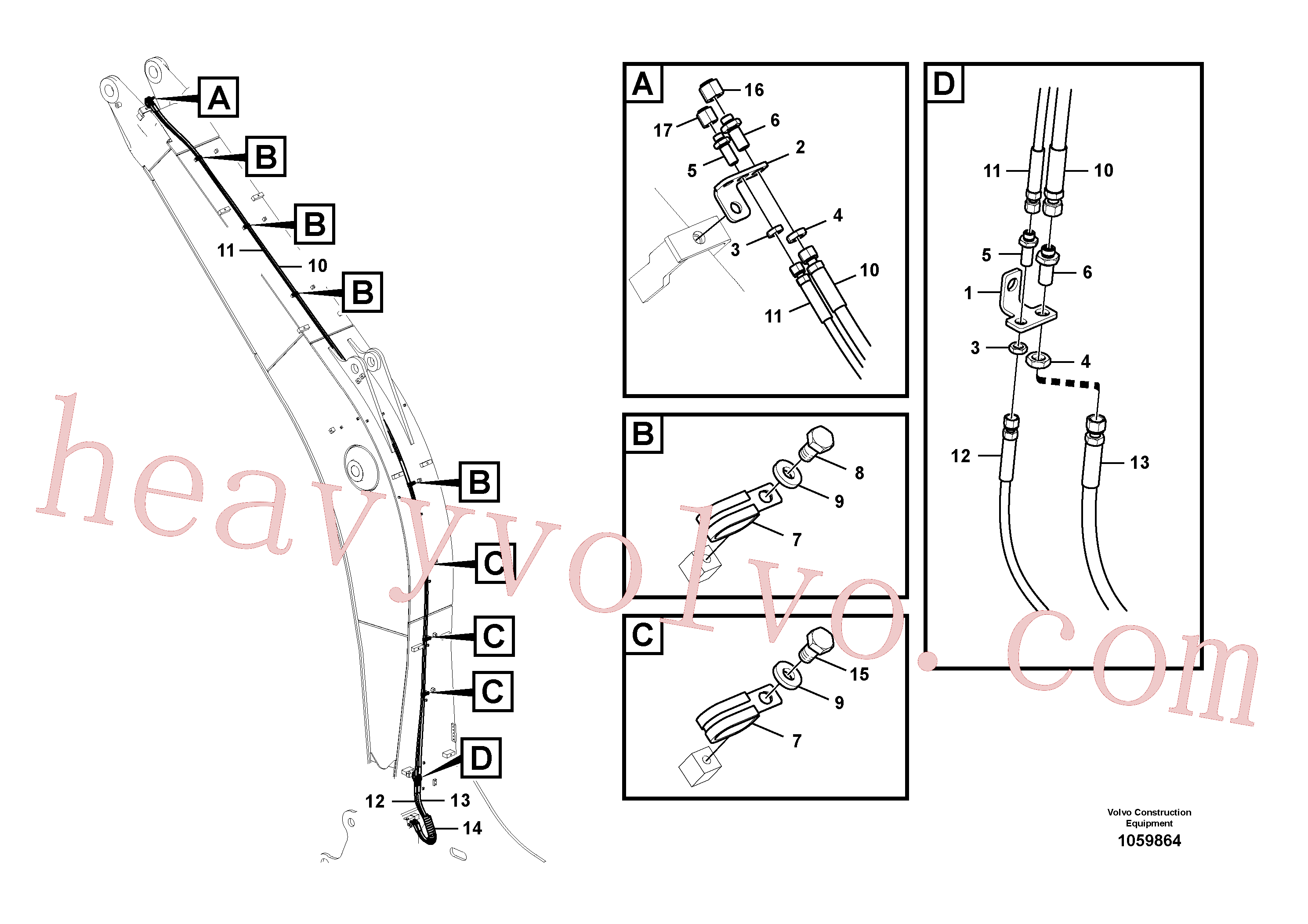 VOE938661 Hose assembly for Volvo Excavator spare