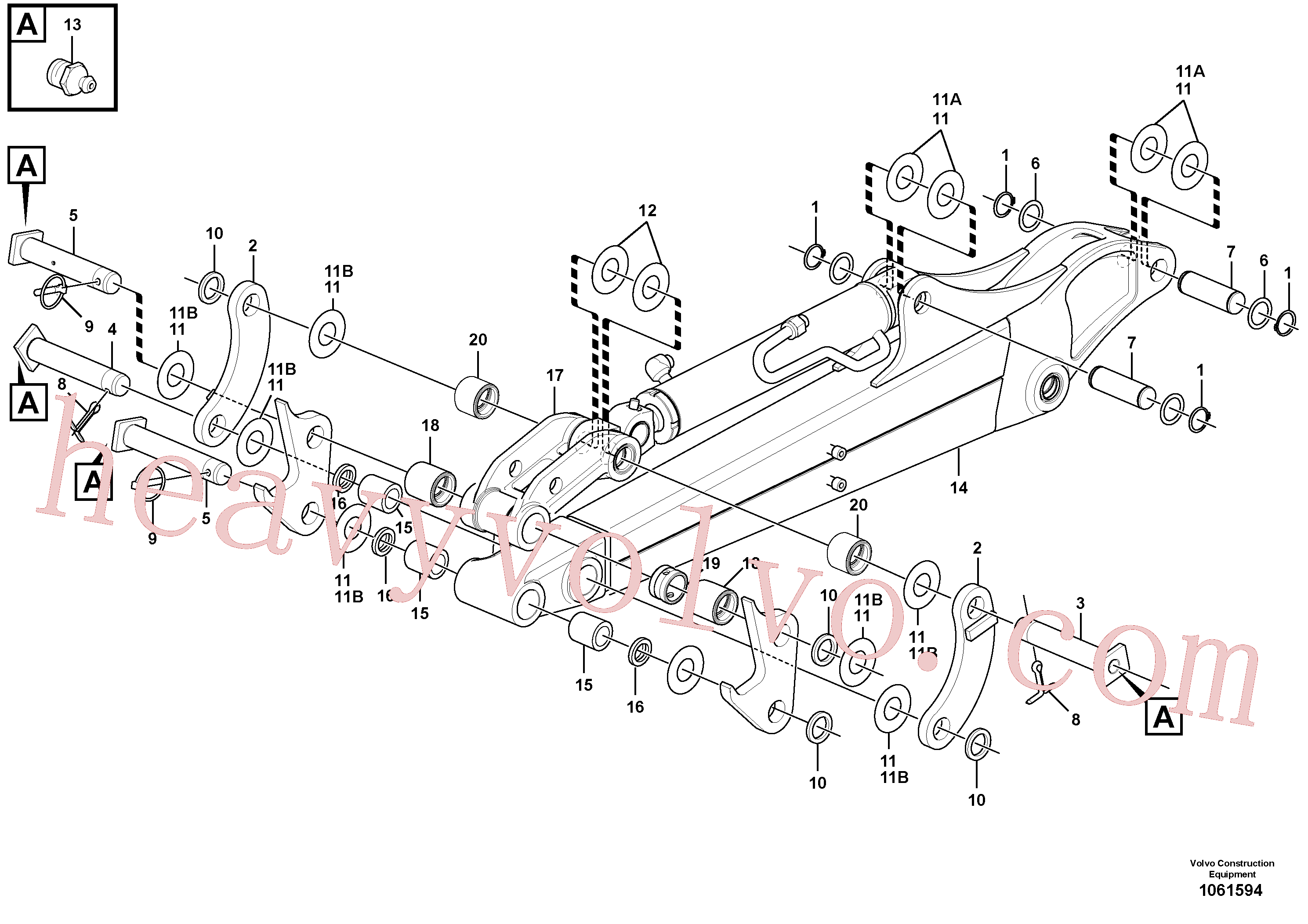 Volvo excavator part VOE11805812 Pin for sale