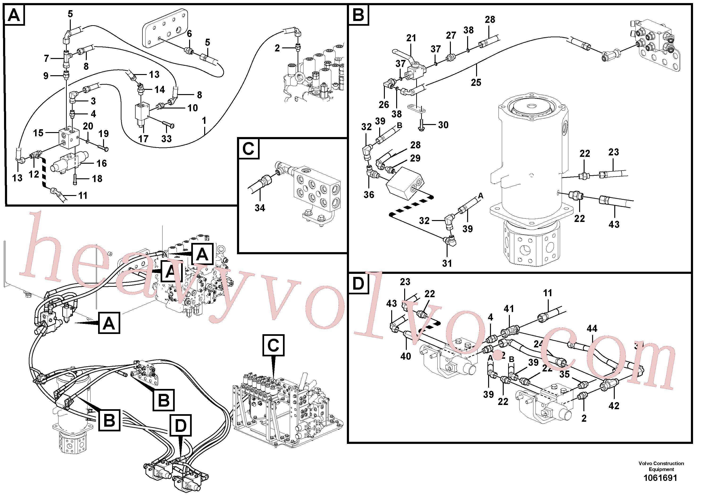 VOE936474 Hose assembly for Volvo Excavator Parts