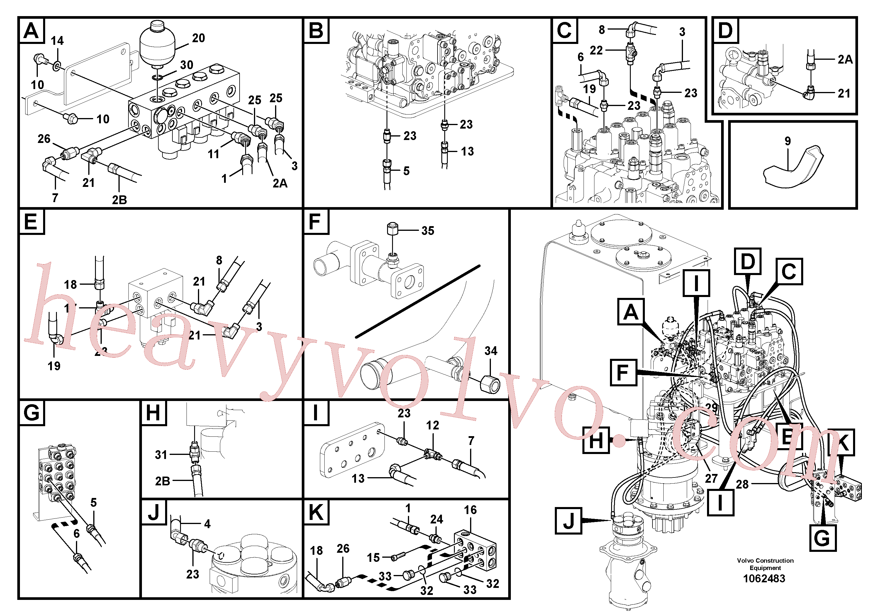 China Made VOE936958 Hose assembly parts for Volvo Excavator