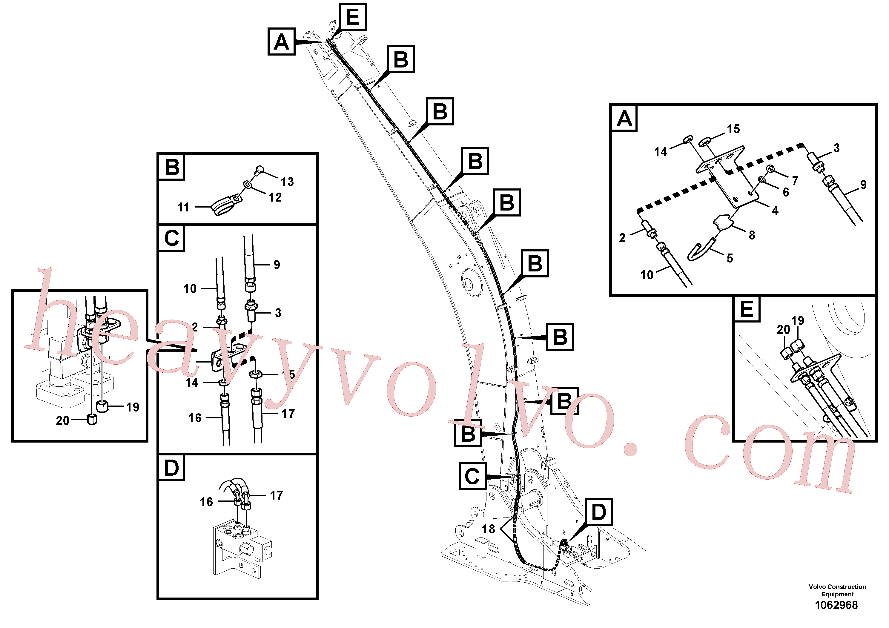 Volvo excavator part VOE936866 Hose assembly for sale