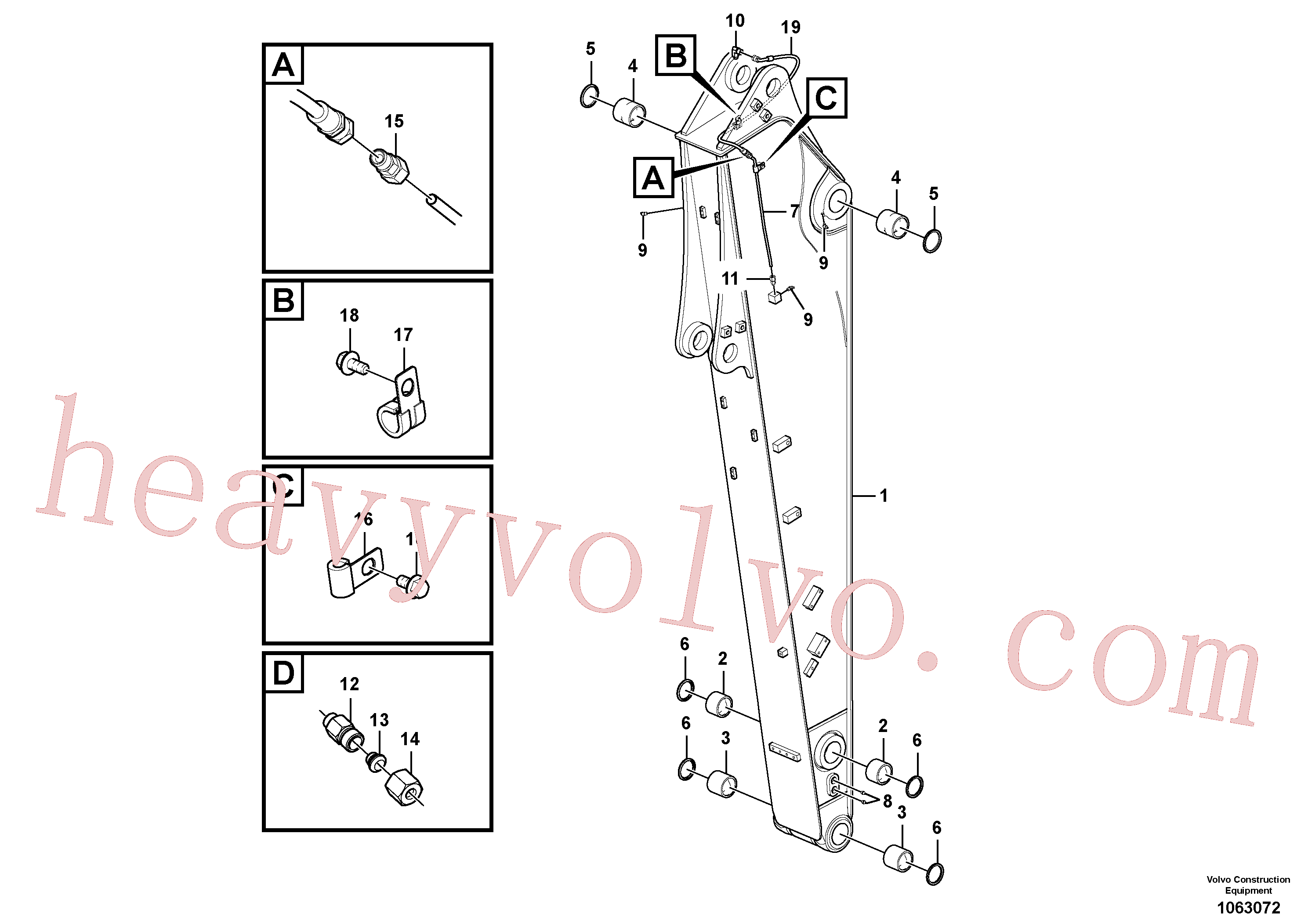 Volvo excavator part VOE14552117 Arm for sale
