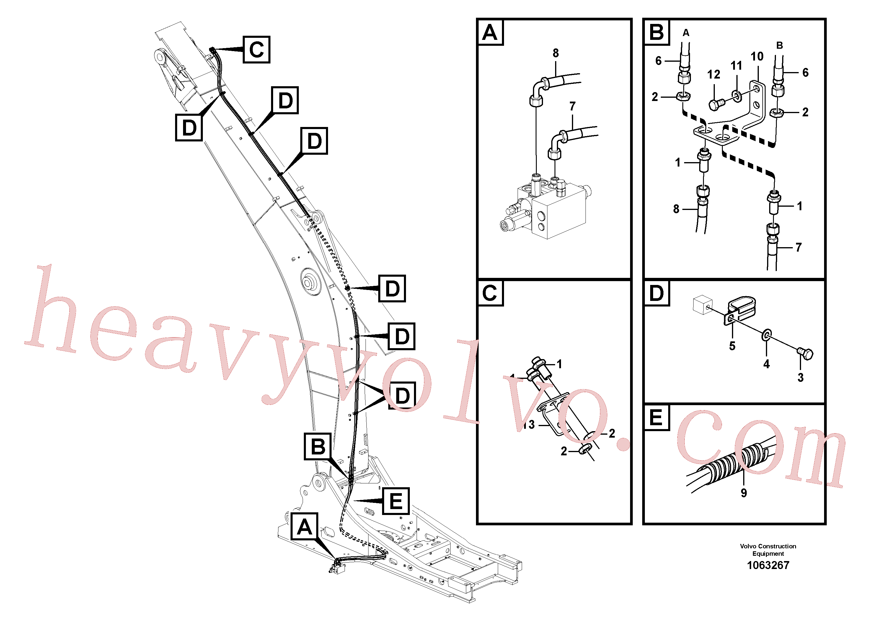 VOE15087262 Hose assembly for Volvo Excavator spare