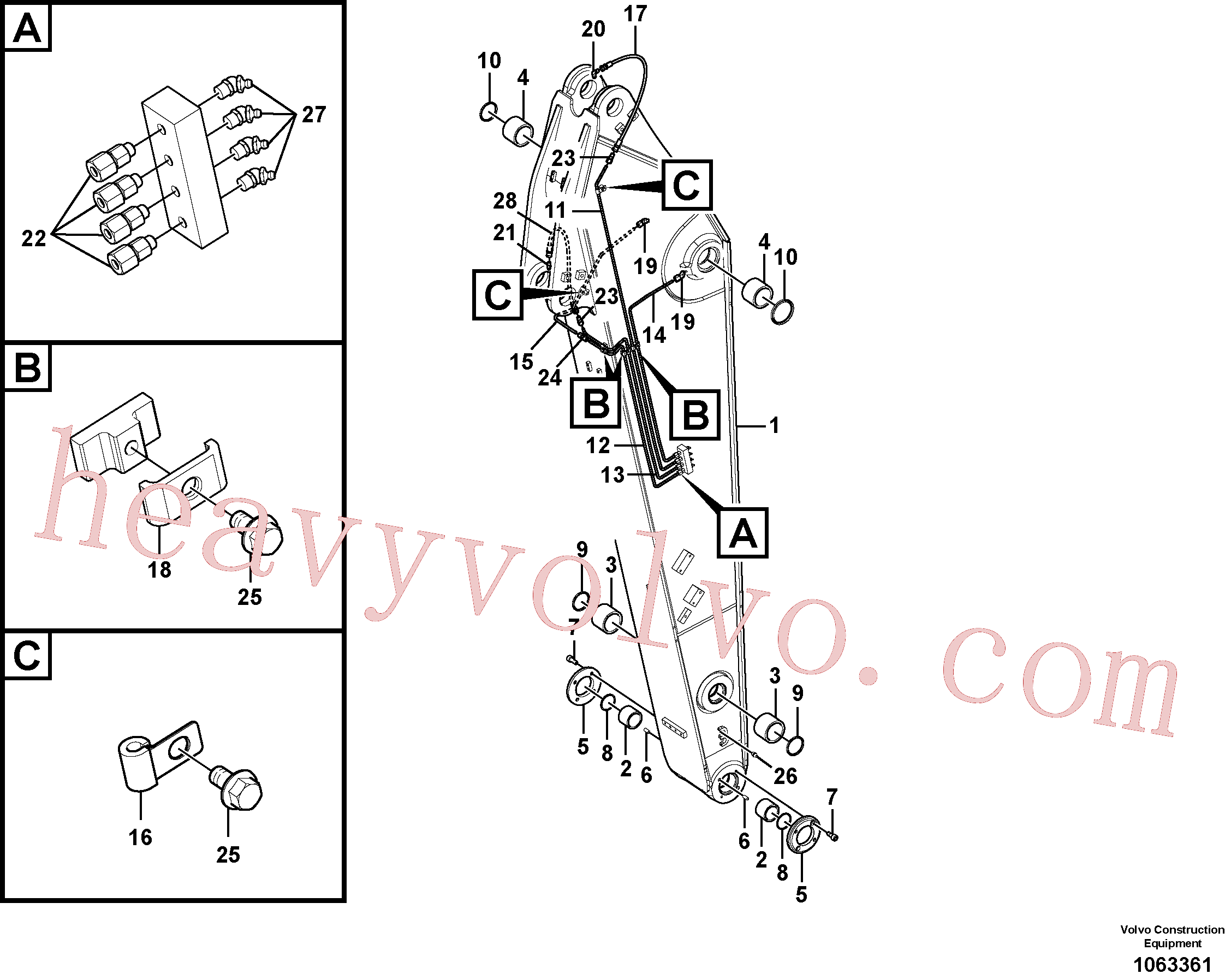 China Made VOE14543244 Pipe parts for Volvo Excavator